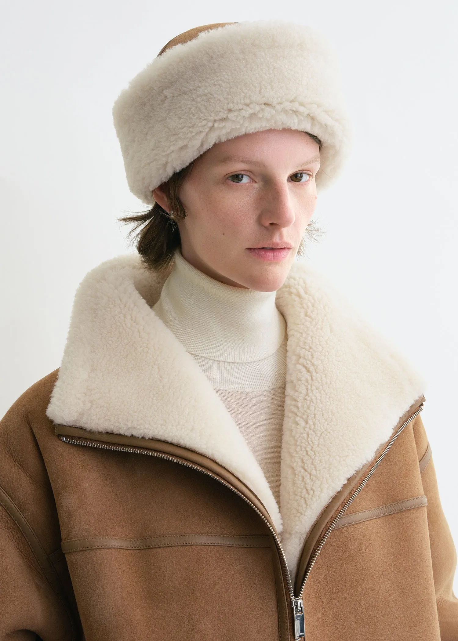 Shearling winter hat biscuit sold by Toteme product image thumbnail 3