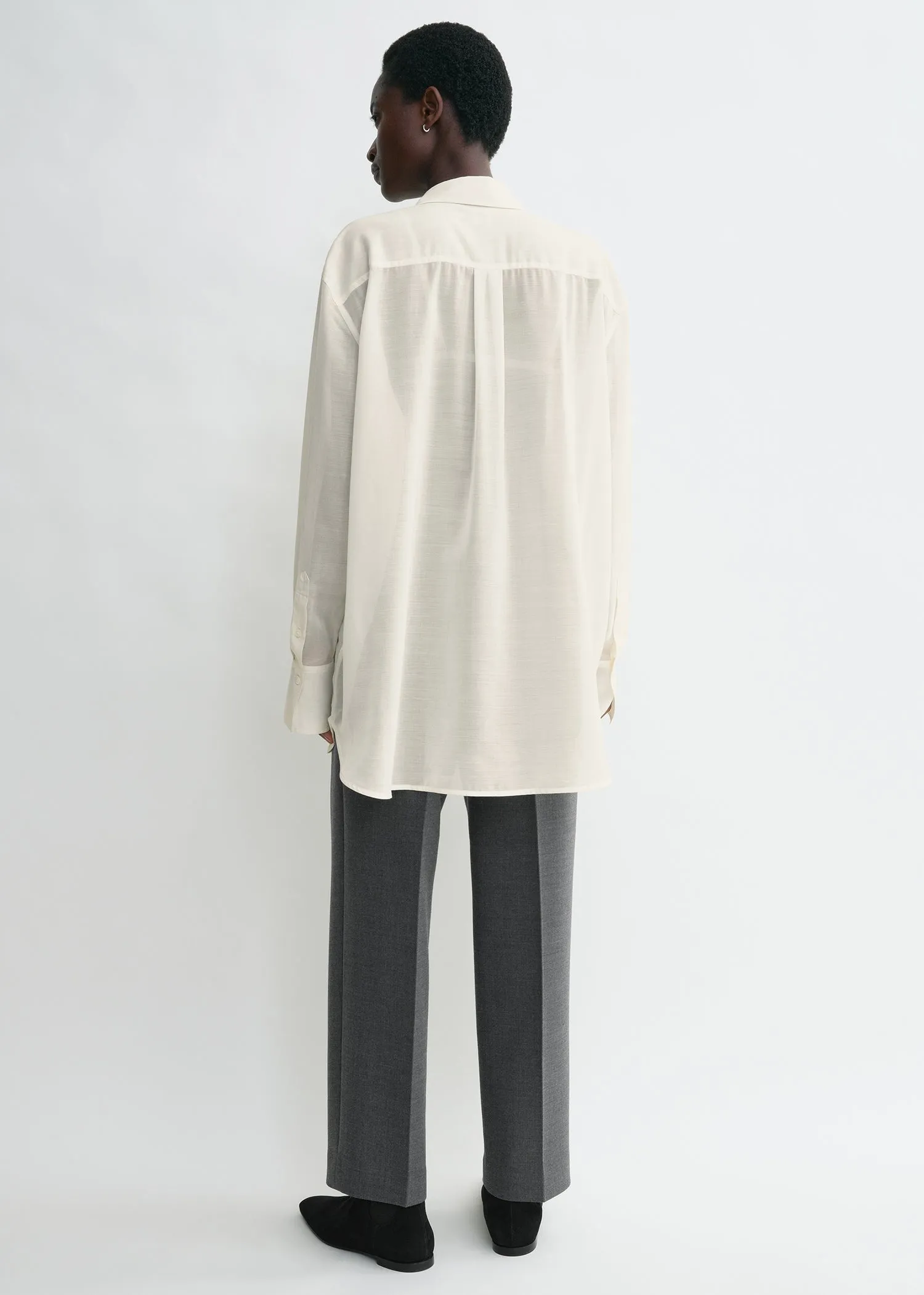 Relaxed voile shirt milk sold by Toteme product image thumbnail 2