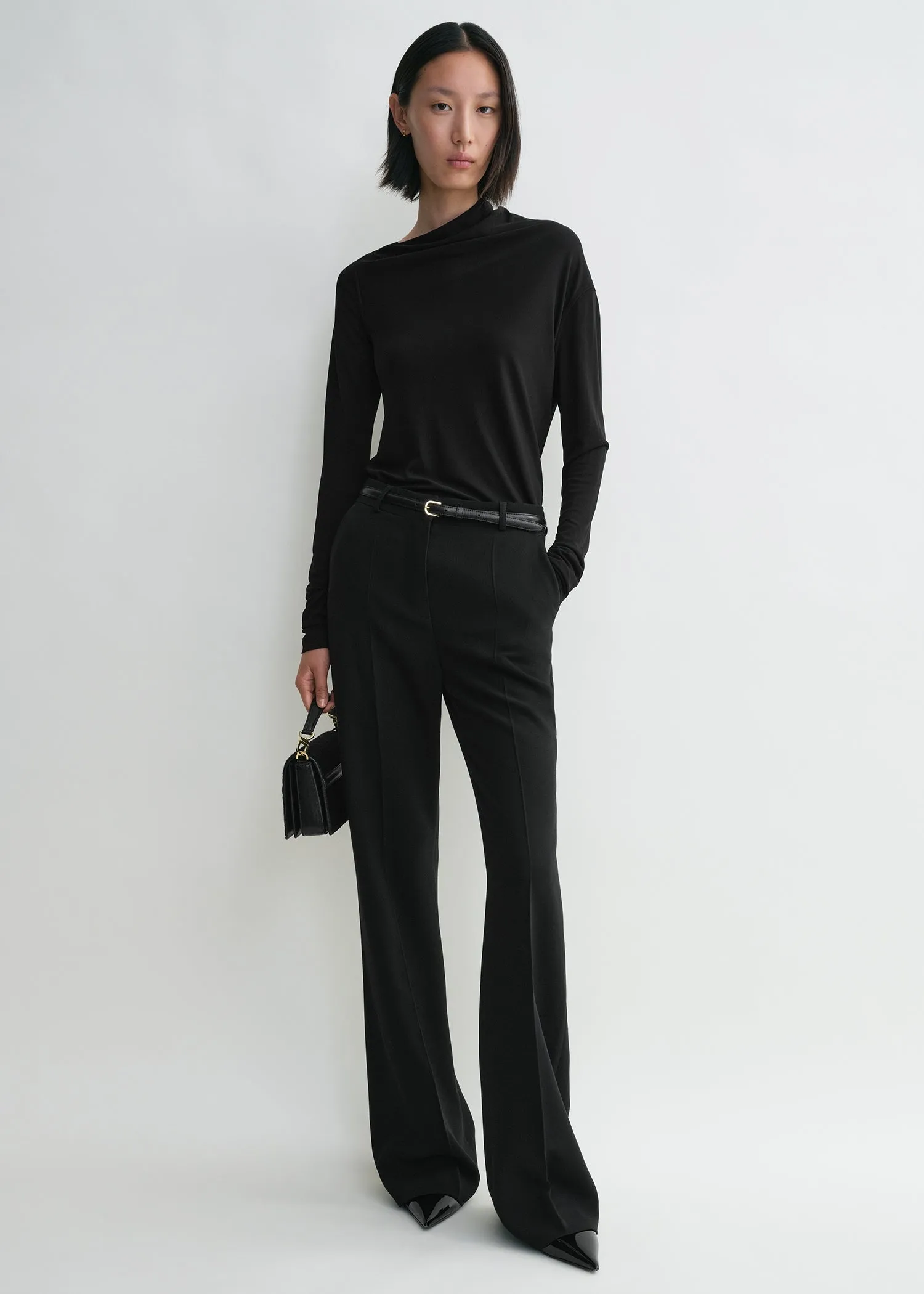 Draped jersey top black sold by Toteme