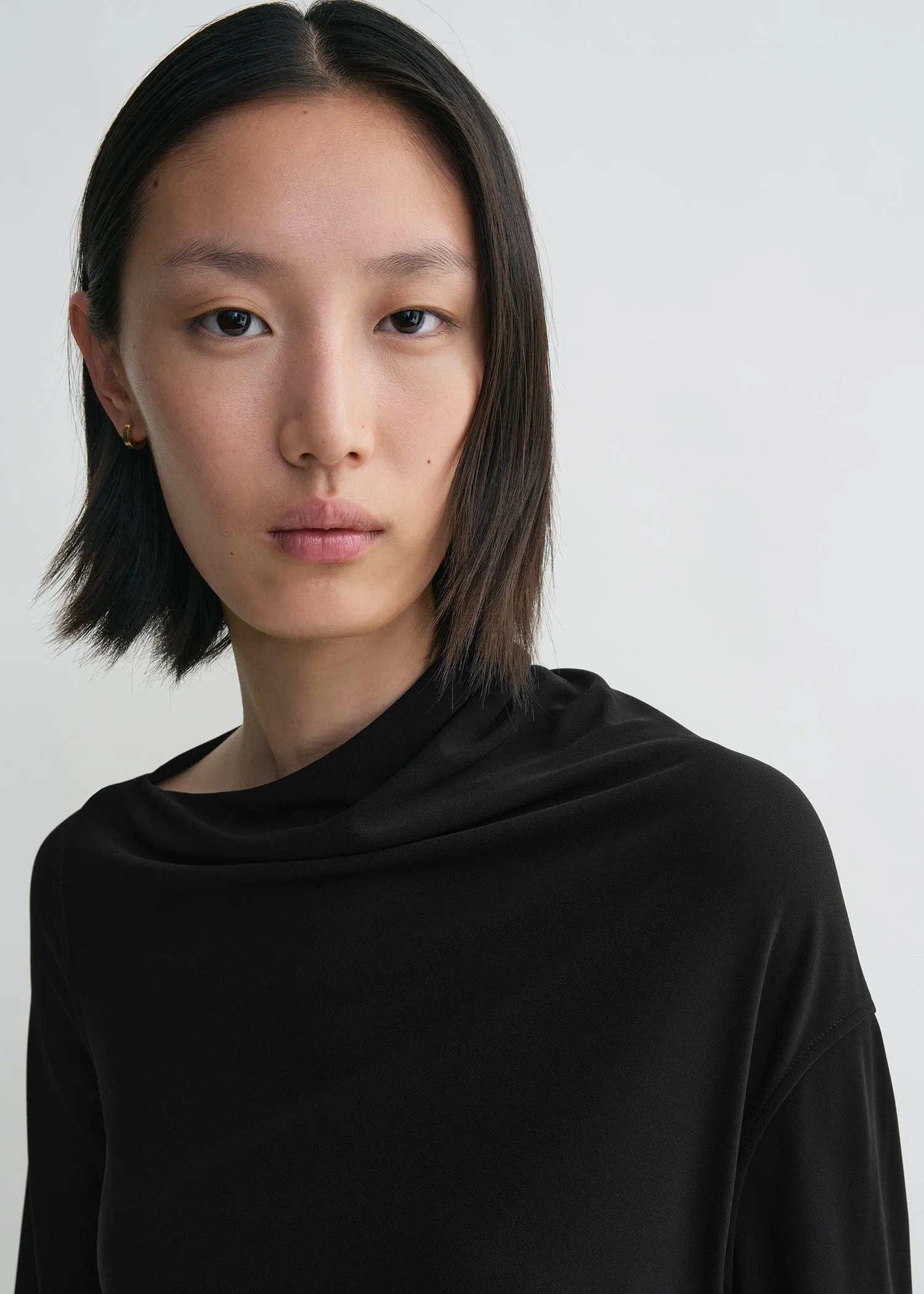 Draped jersey top black sold by Toteme product image thumbnail 5