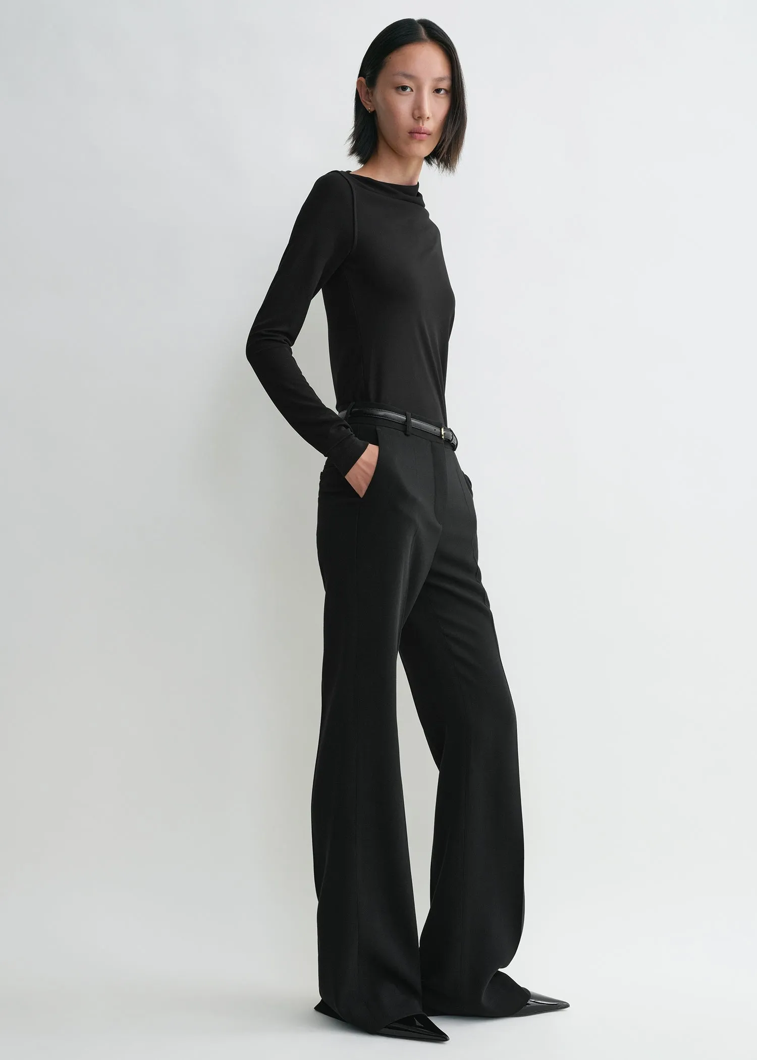 Draped jersey top black sold by Toteme product image thumbnail 3