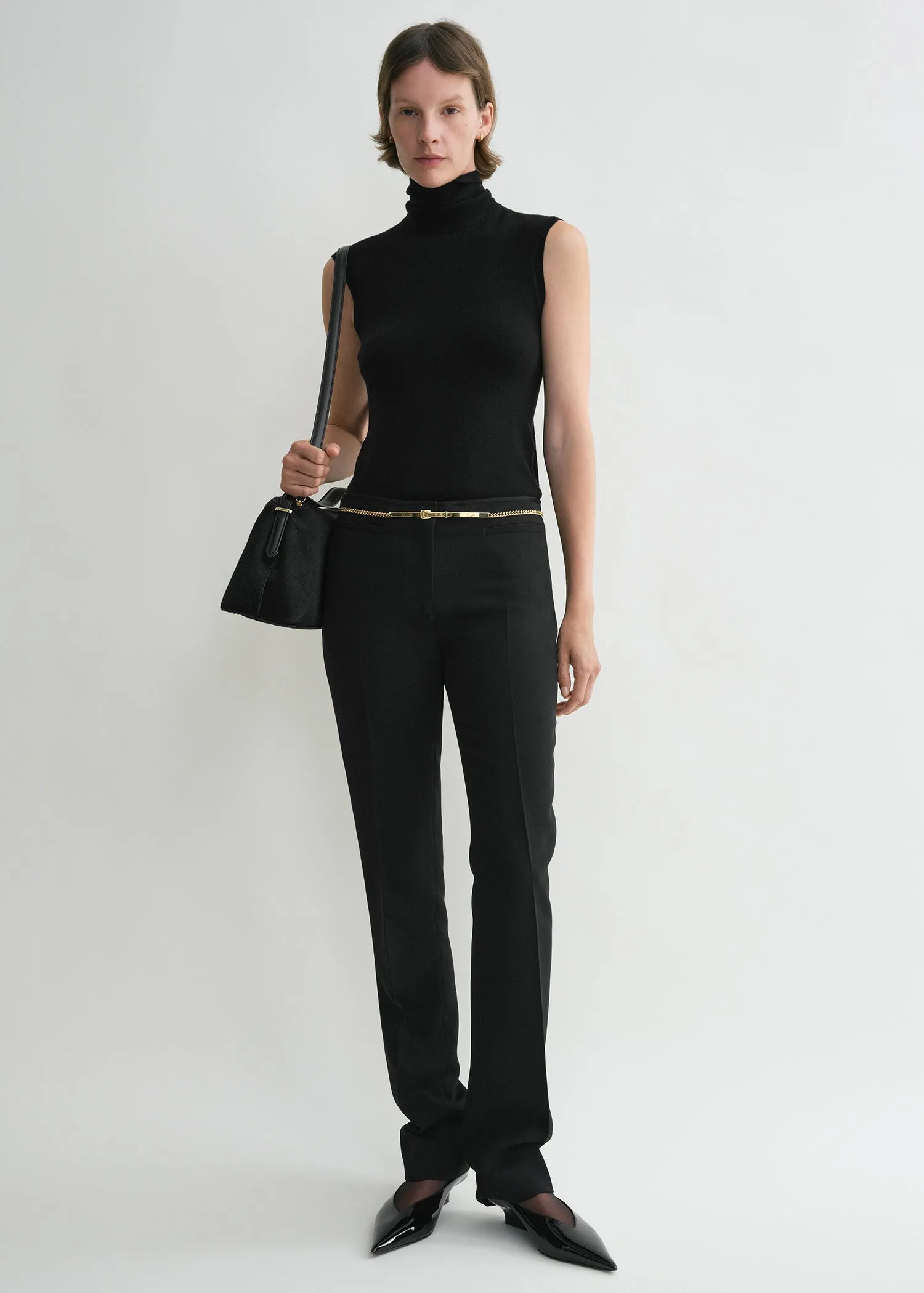 Low-waist cigarette trousers black sold by Toteme