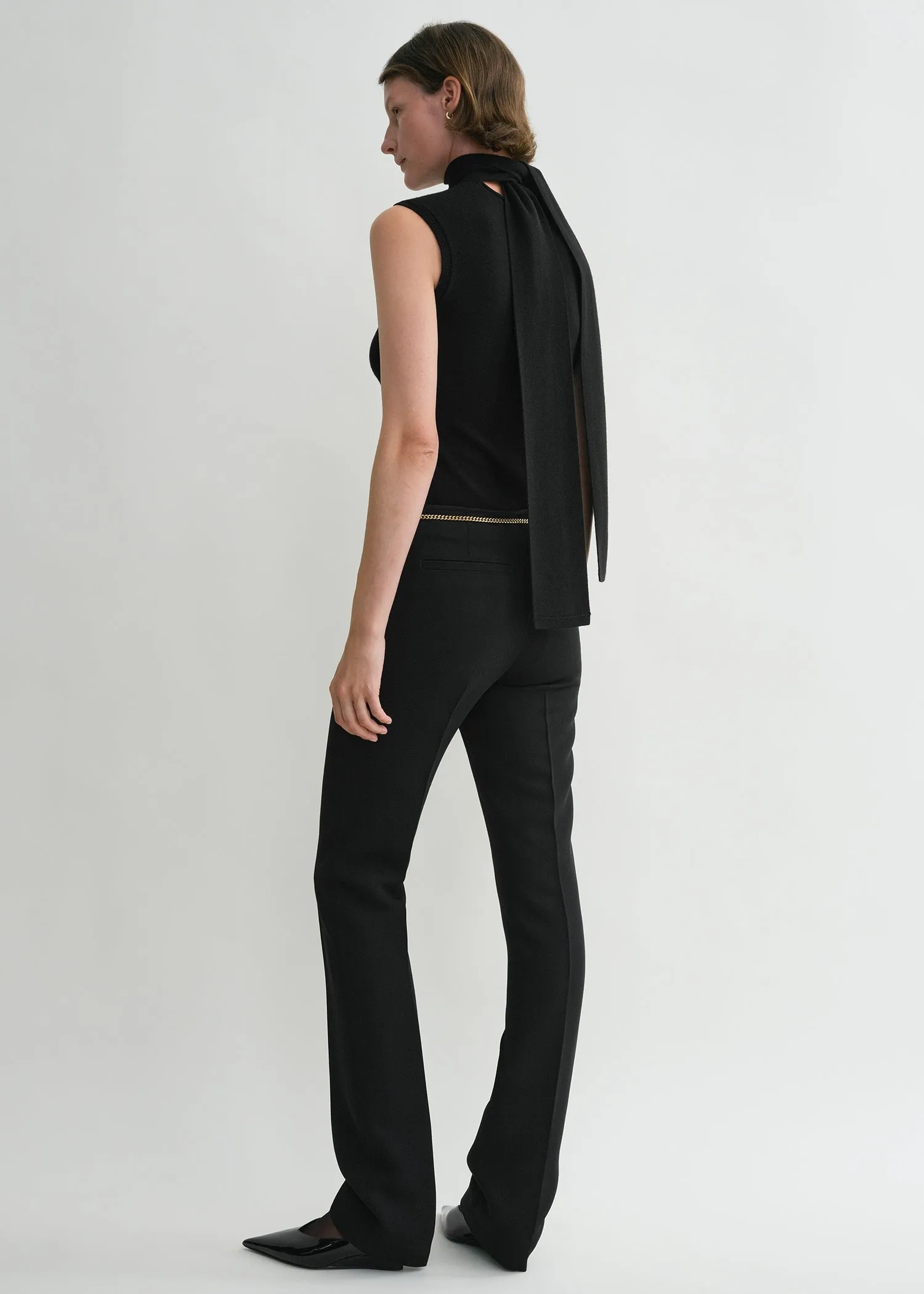 Low-waist cigarette trousers black sold by Toteme product image thumbnail 3