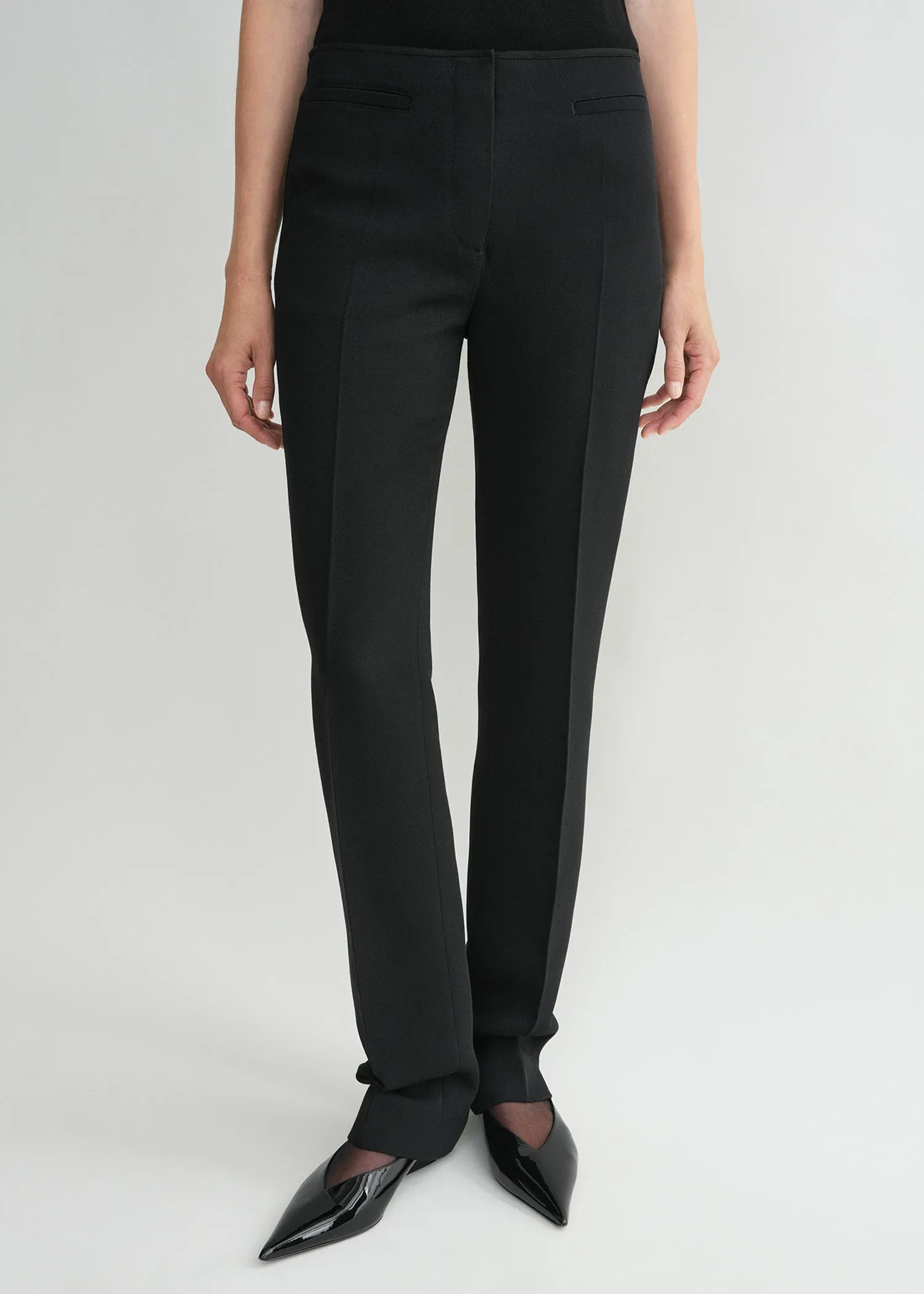 Low-waist cigarette trousers black sold by Toteme product image thumbnail 4