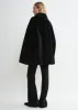 Teddy shearling overshirt jacket black sold by Toteme