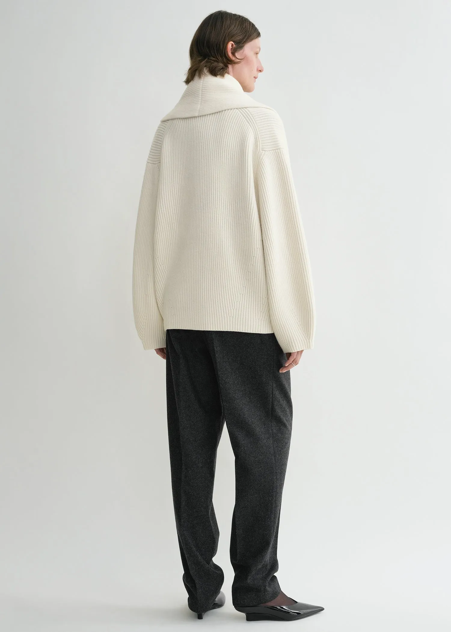 Shawl-lapel cardigan milk sold by Toteme product image thumbnail 3