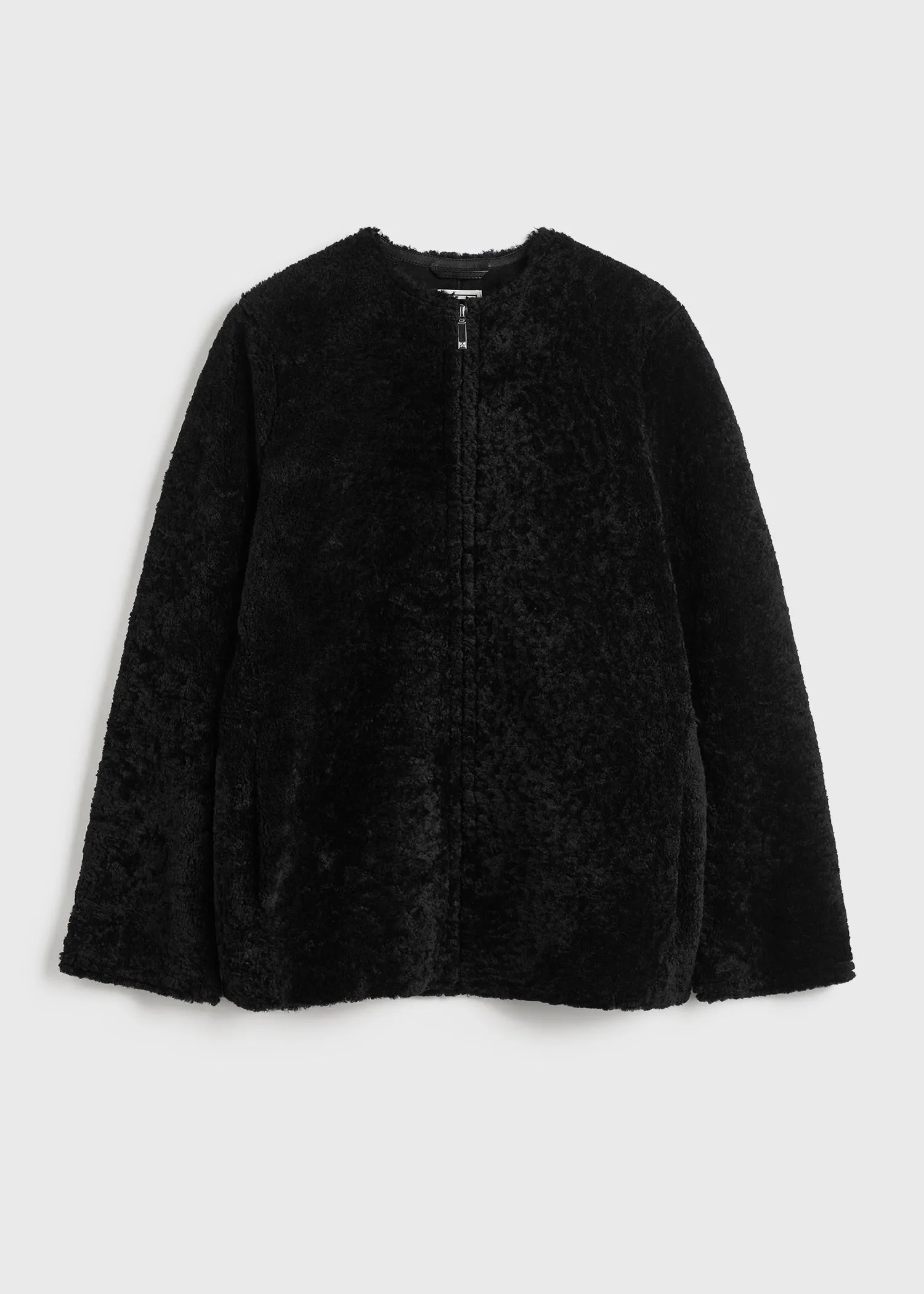 Zipped teddy shearling jacket black sold by Toteme product image thumbnail 5