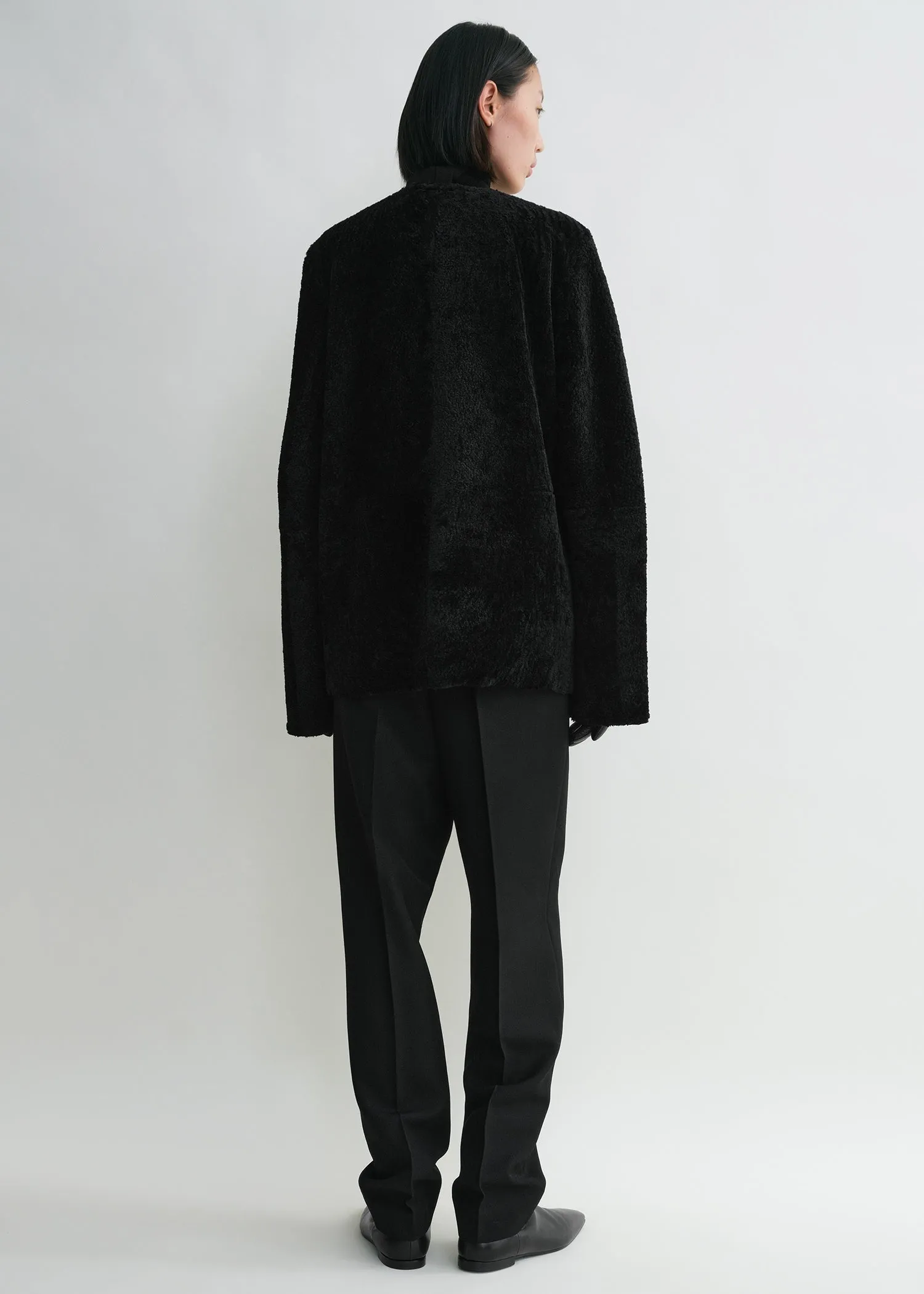 Zipped teddy shearling jacket black sold by Toteme product image thumbnail 3