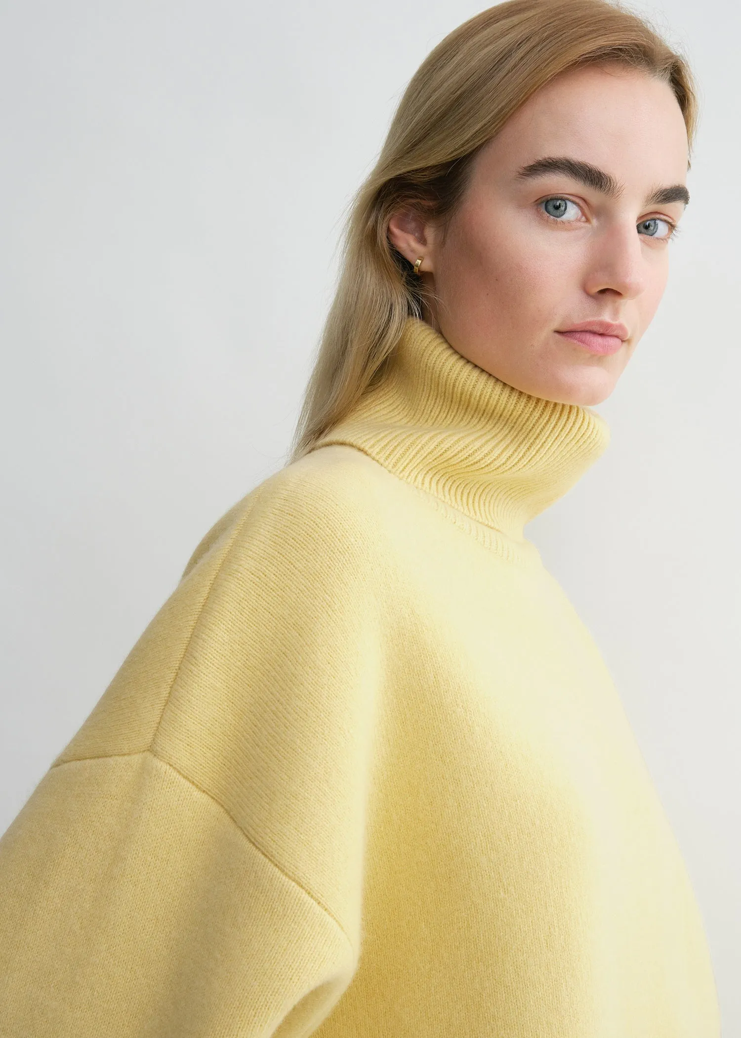 Double-knit turtleneck soft yellow sold by Toteme product image thumbnail 4