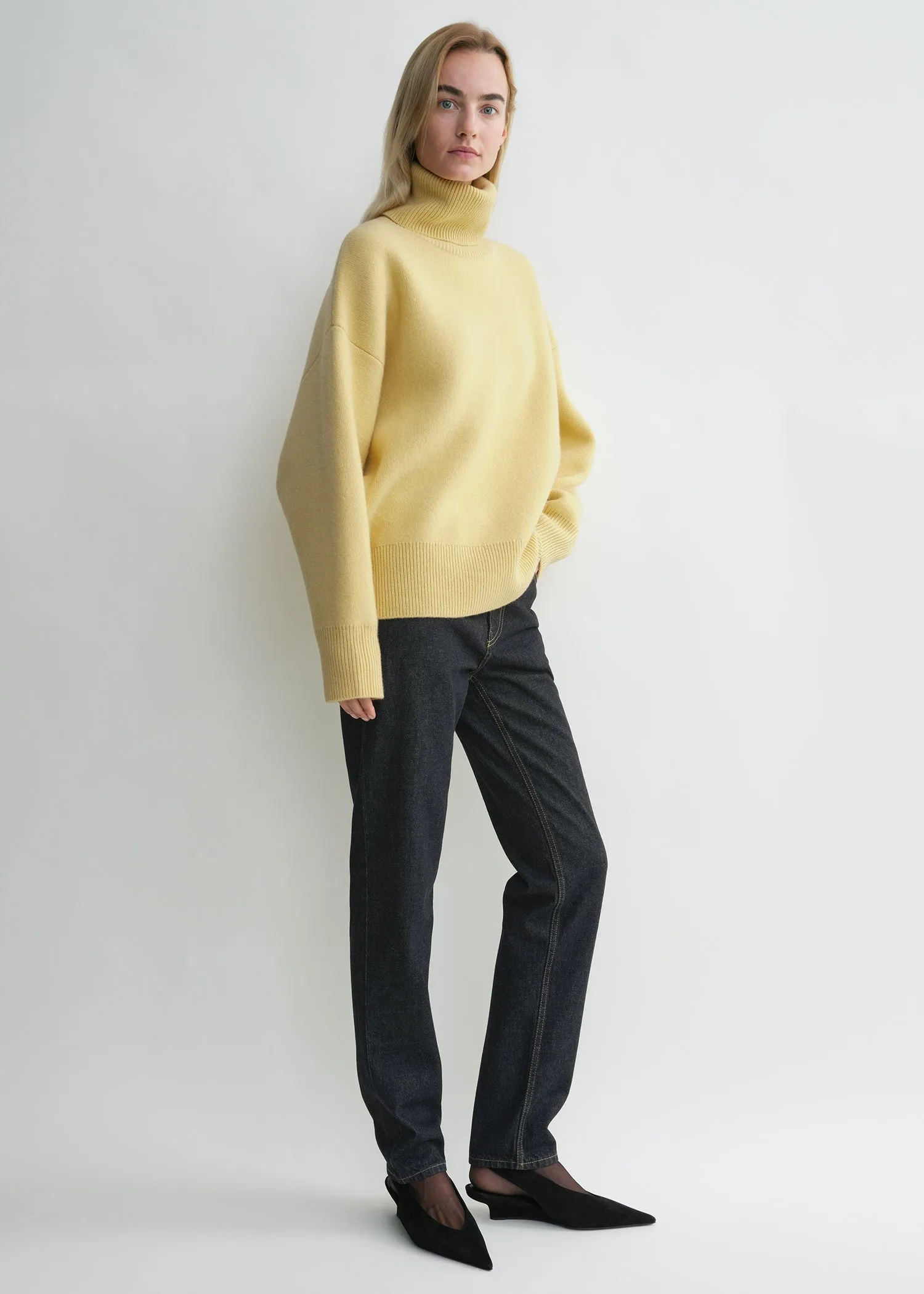 Double-knit turtleneck soft yellow sold by Toteme product image thumbnail 2