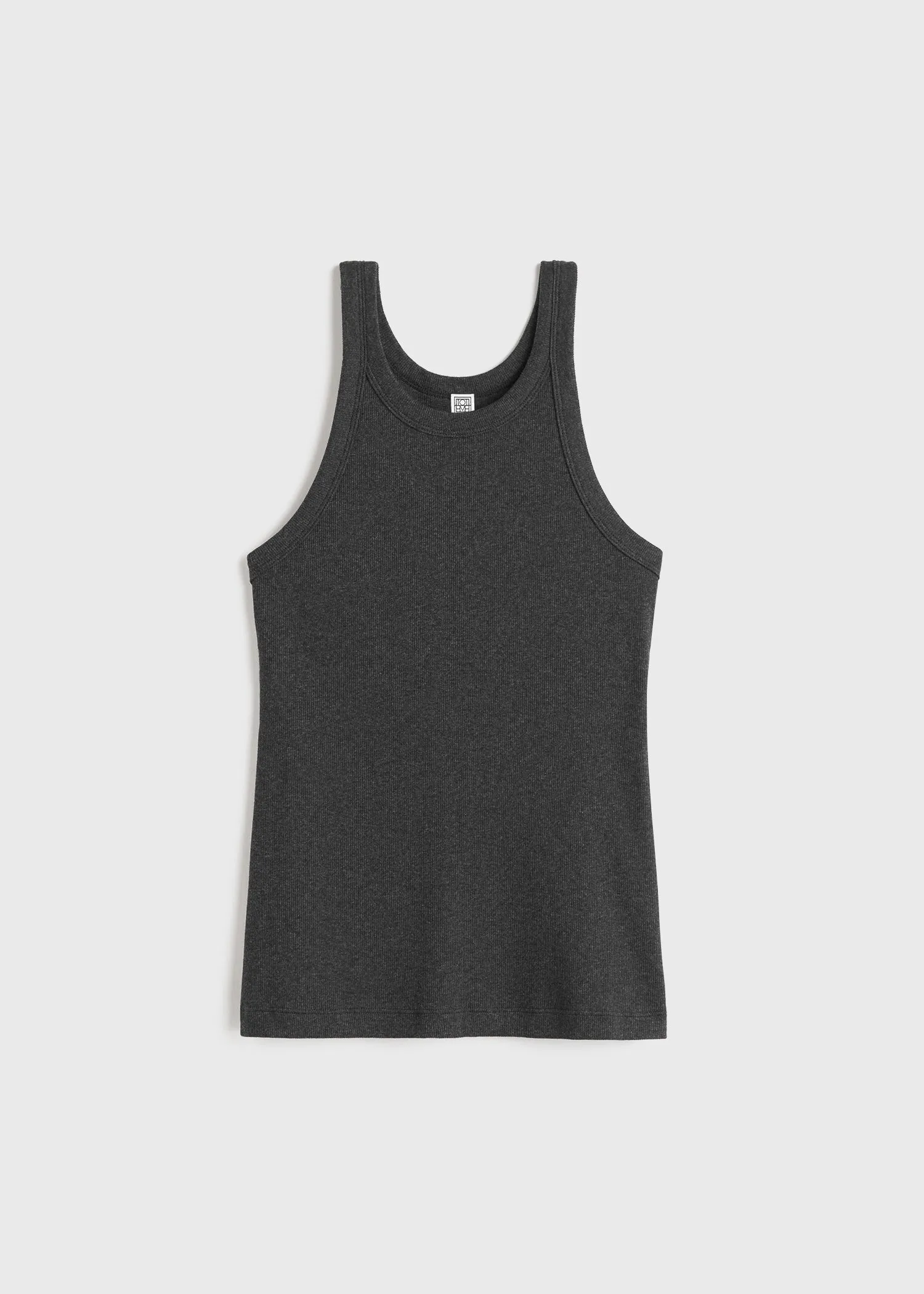 Curved rib tank charcoal melange sold by Toteme product image thumbnail 5
