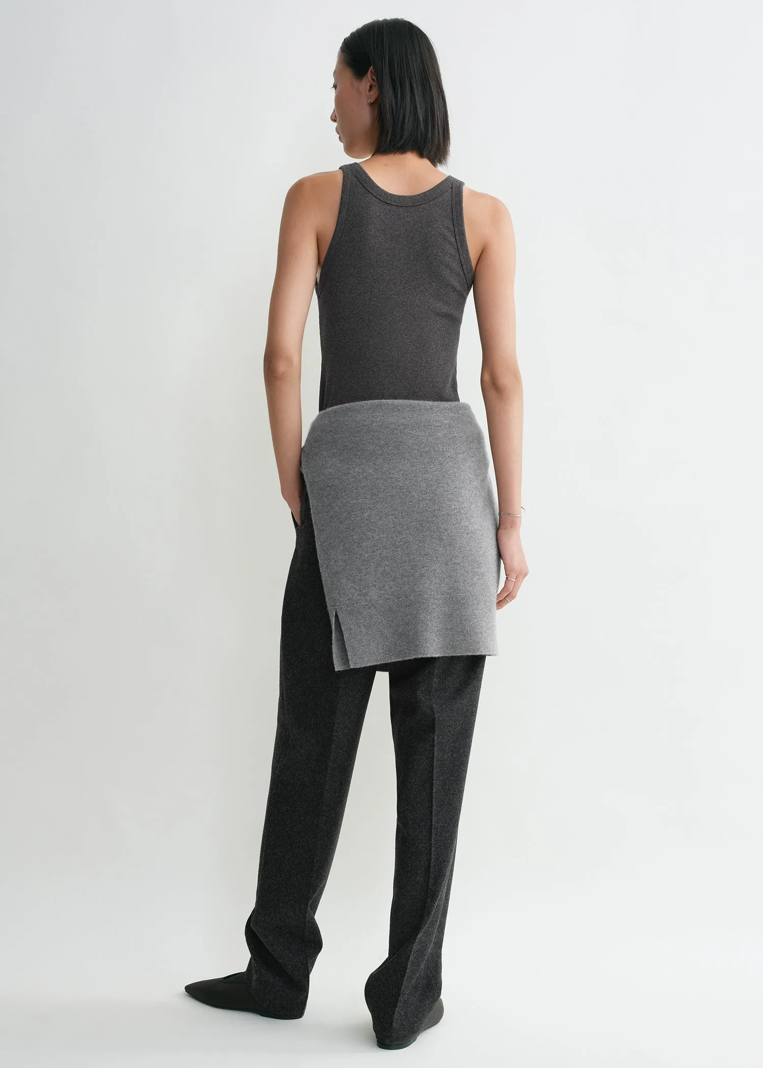 Curved rib tank charcoal melange sold by Toteme product image thumbnail 2