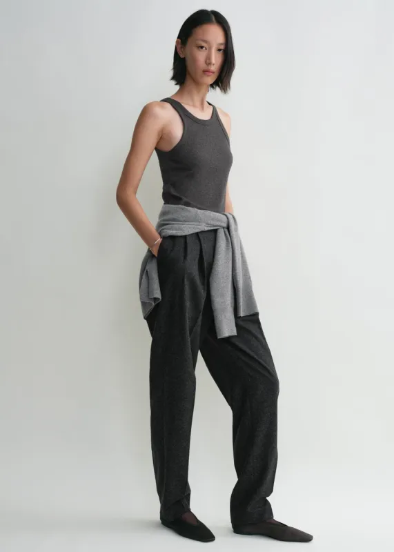 Curved rib tank charcoal melange sold by Toteme