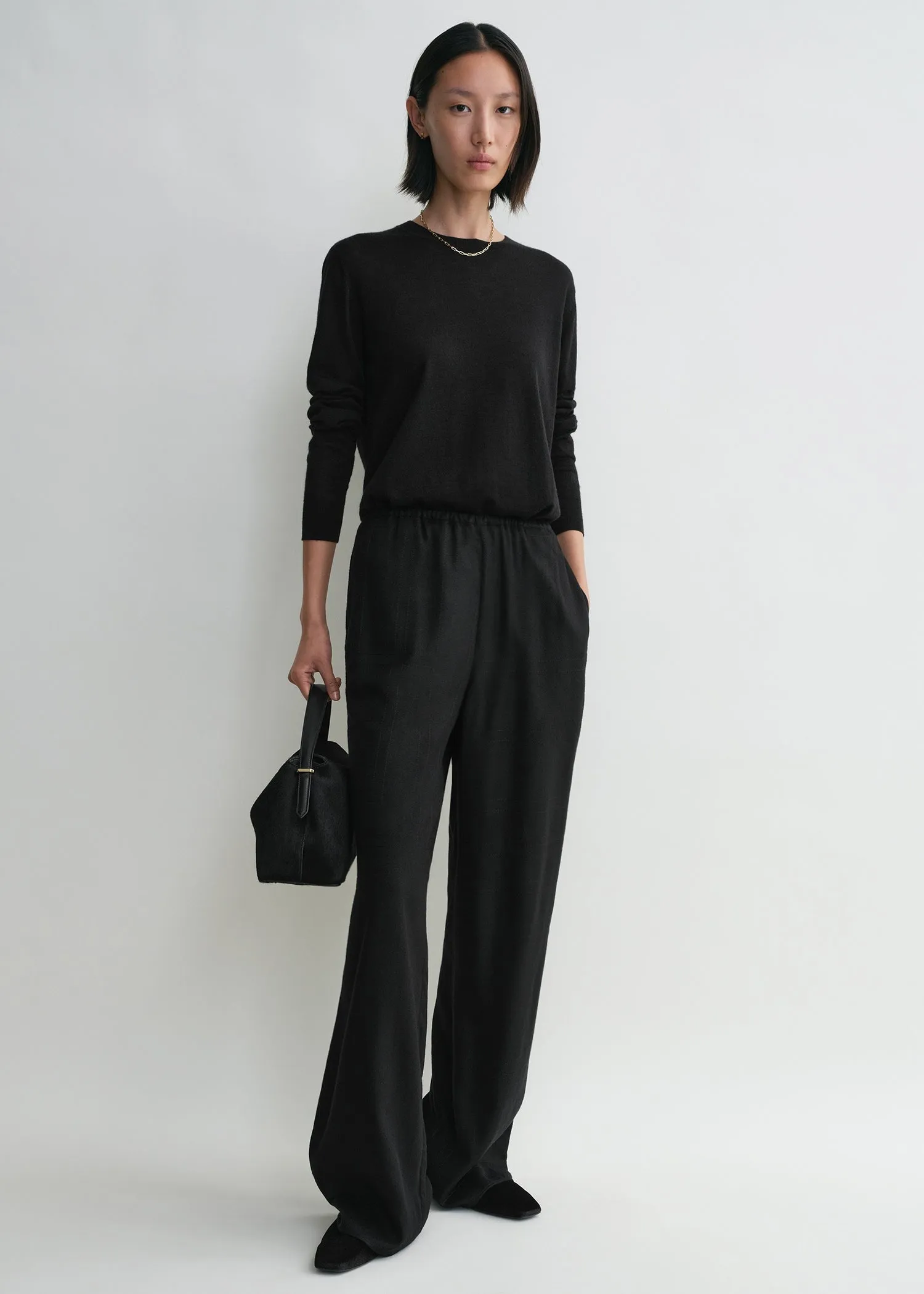Monogram flannel pj bottoms black sold by Toteme