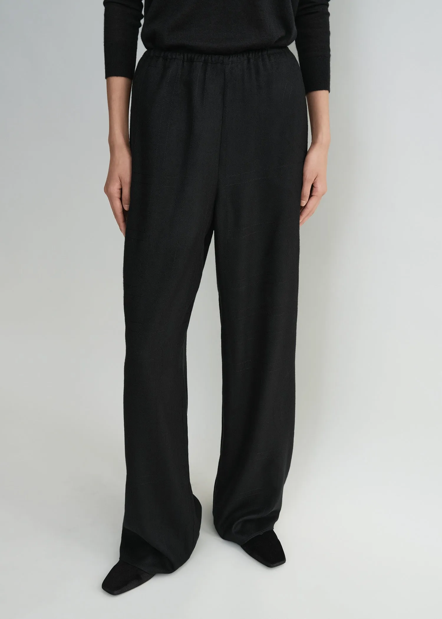Monogram flannel pj bottoms black sold by Toteme product image thumbnail 5