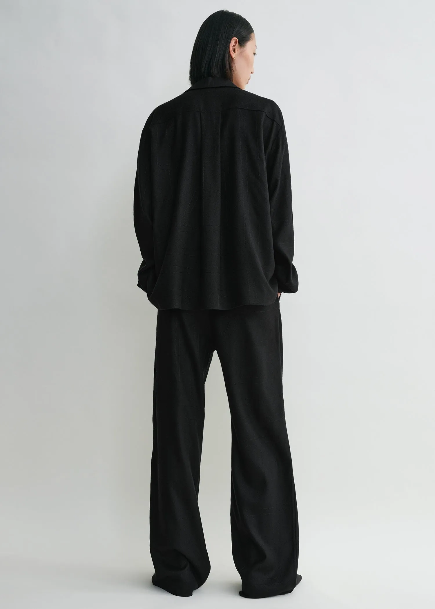 Monogram flannel pj top black sold by Toteme product image thumbnail 3