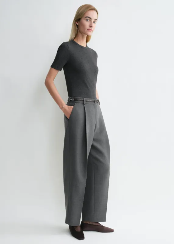 Classic rib tee charcoal melange sold by Toteme
