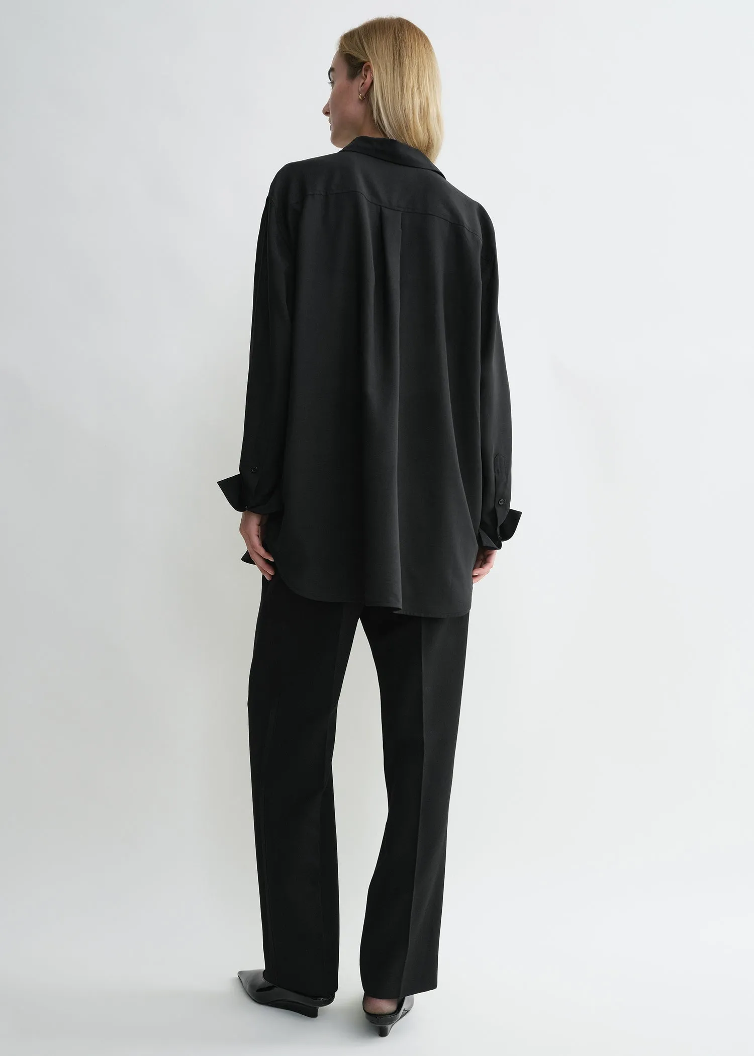 Relaxed voile shirt black sold by Toteme product image thumbnail 3