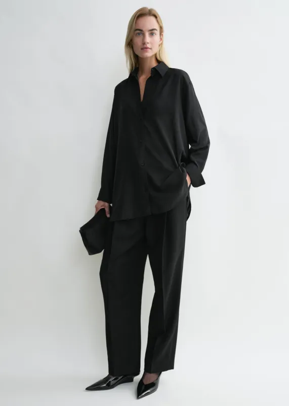 Relaxed voile shirt black sold by Toteme