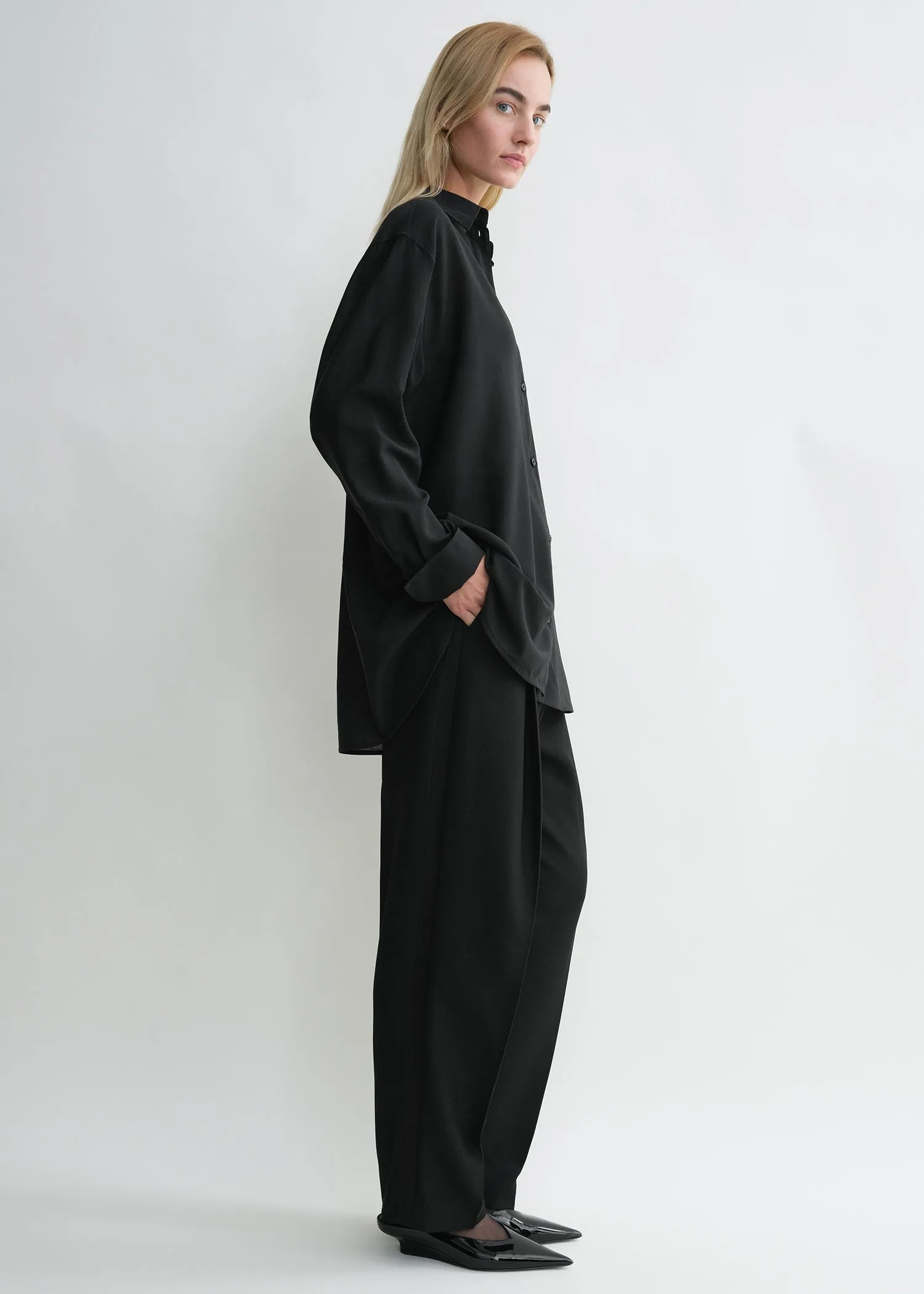Relaxed voile shirt black sold by Toteme product image thumbnail 2
