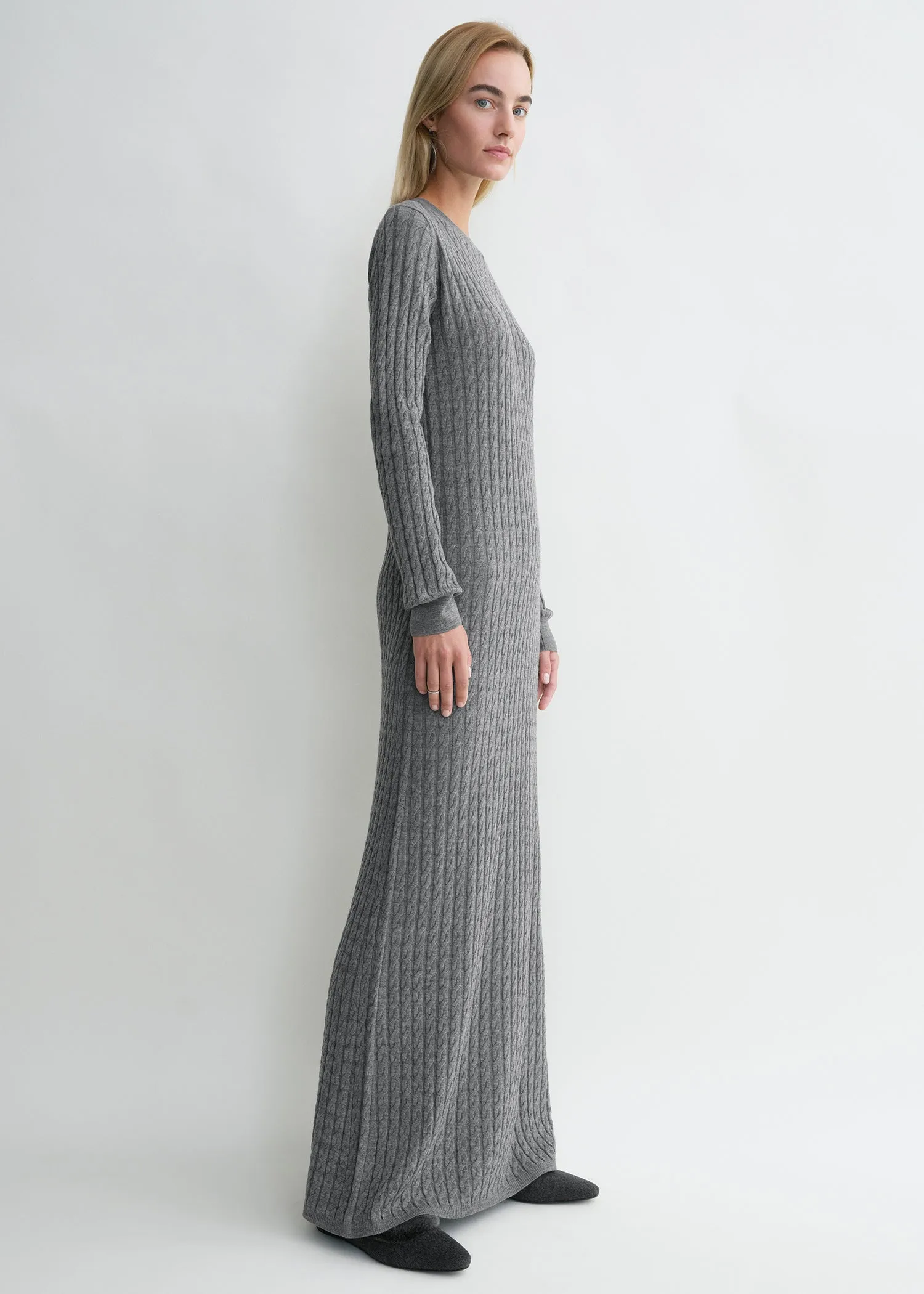 Cable knit dress grey melange sold by Toteme product image thumbnail 2