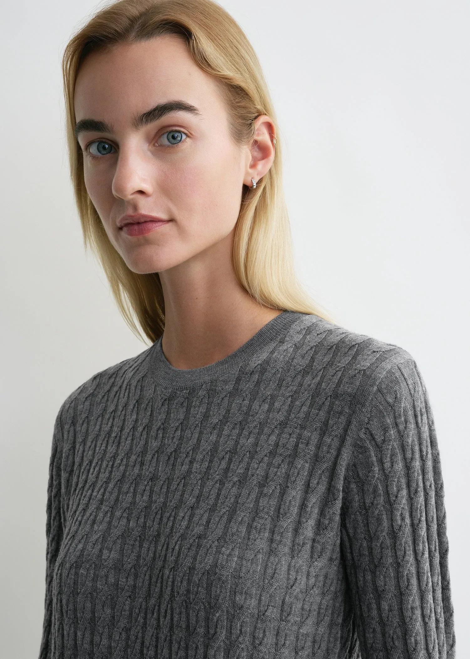 Cable knit dress grey melange sold by Toteme product image thumbnail 4