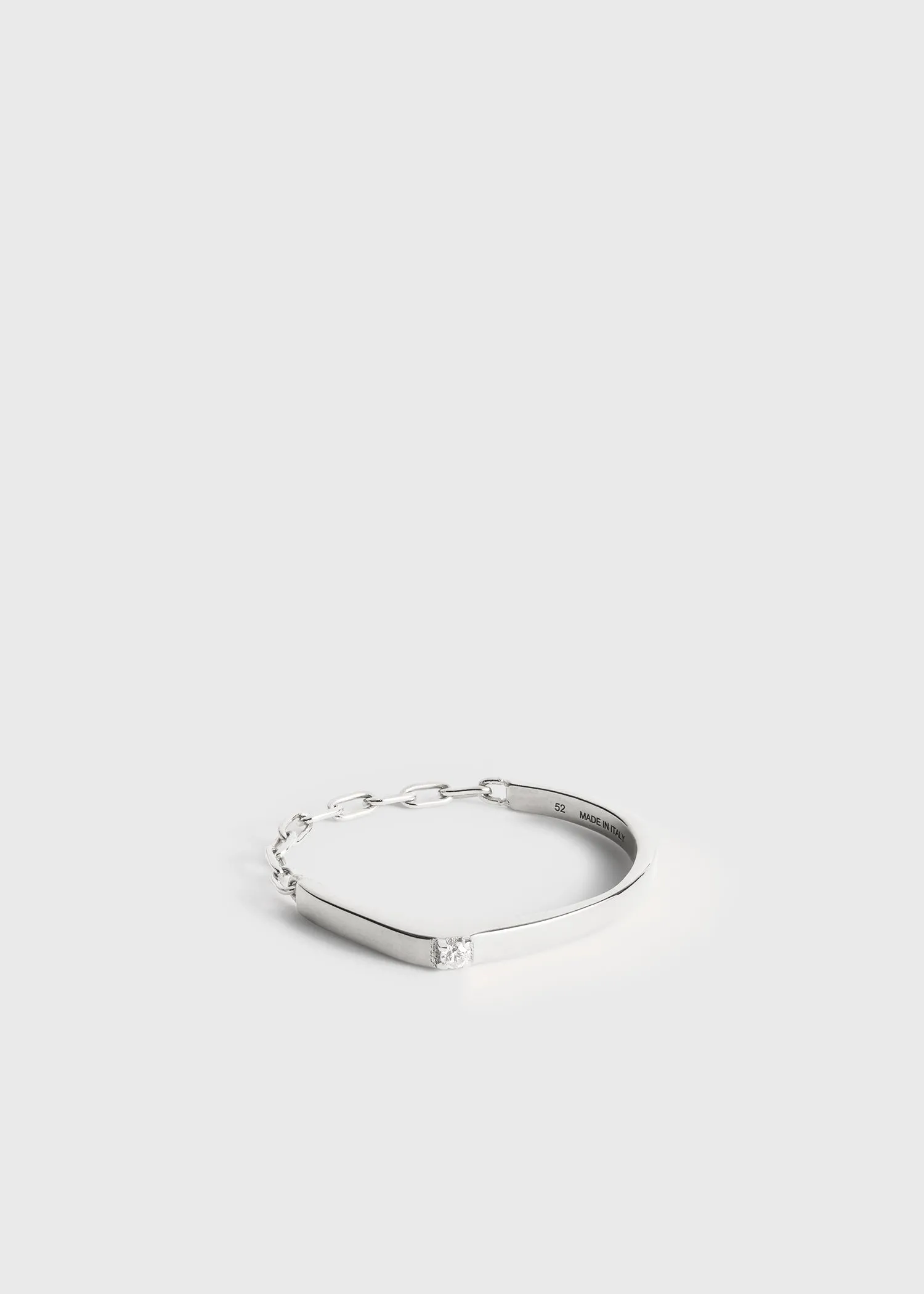 Diamond chain ring 18kt white gold sold by Toteme product image thumbnail 5