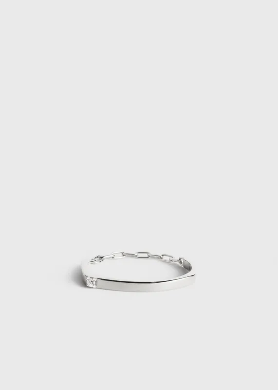 Diamond chain ring 18kt white gold sold by Toteme