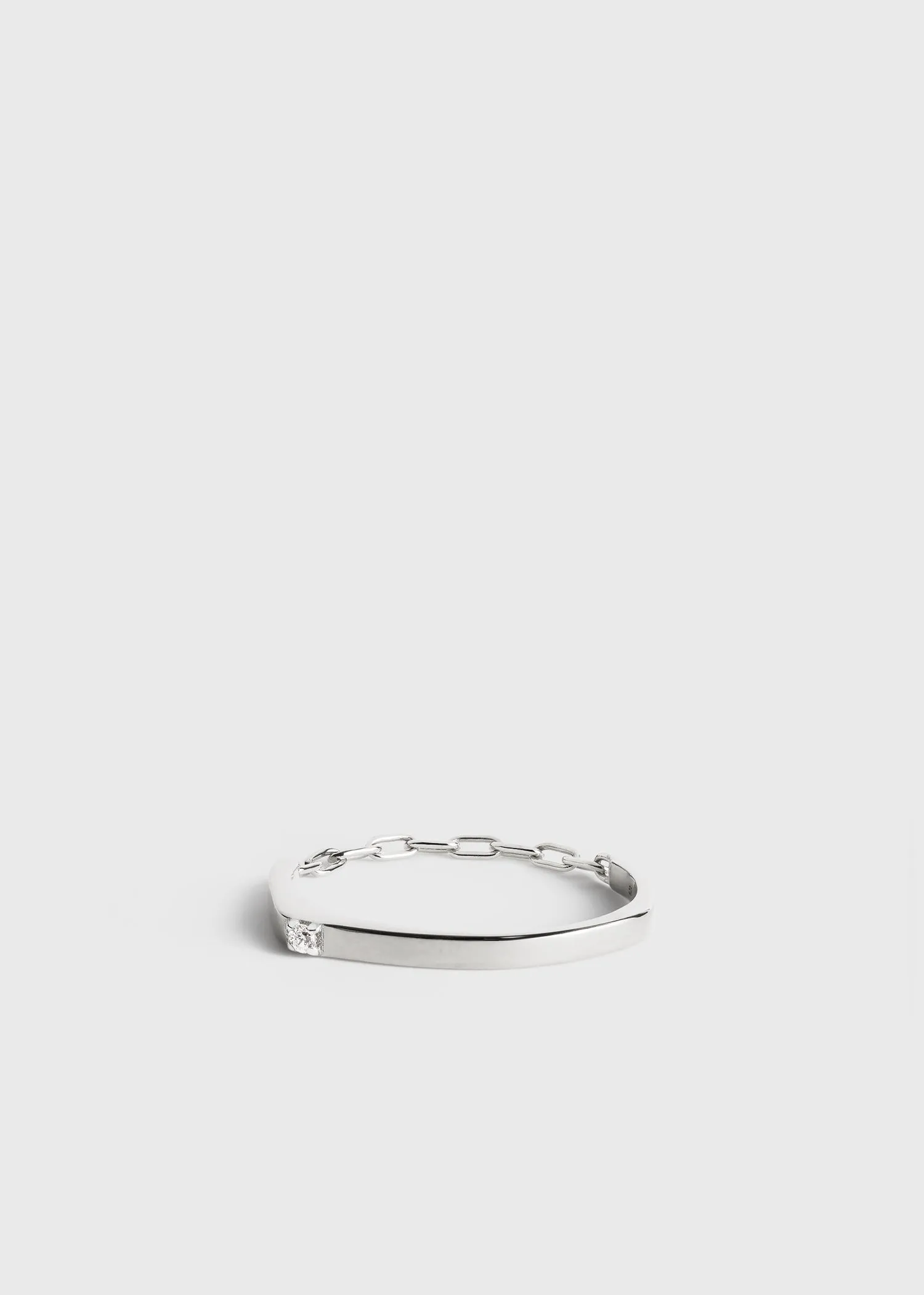 Diamond chain ring 18kt white gold sold by Toteme