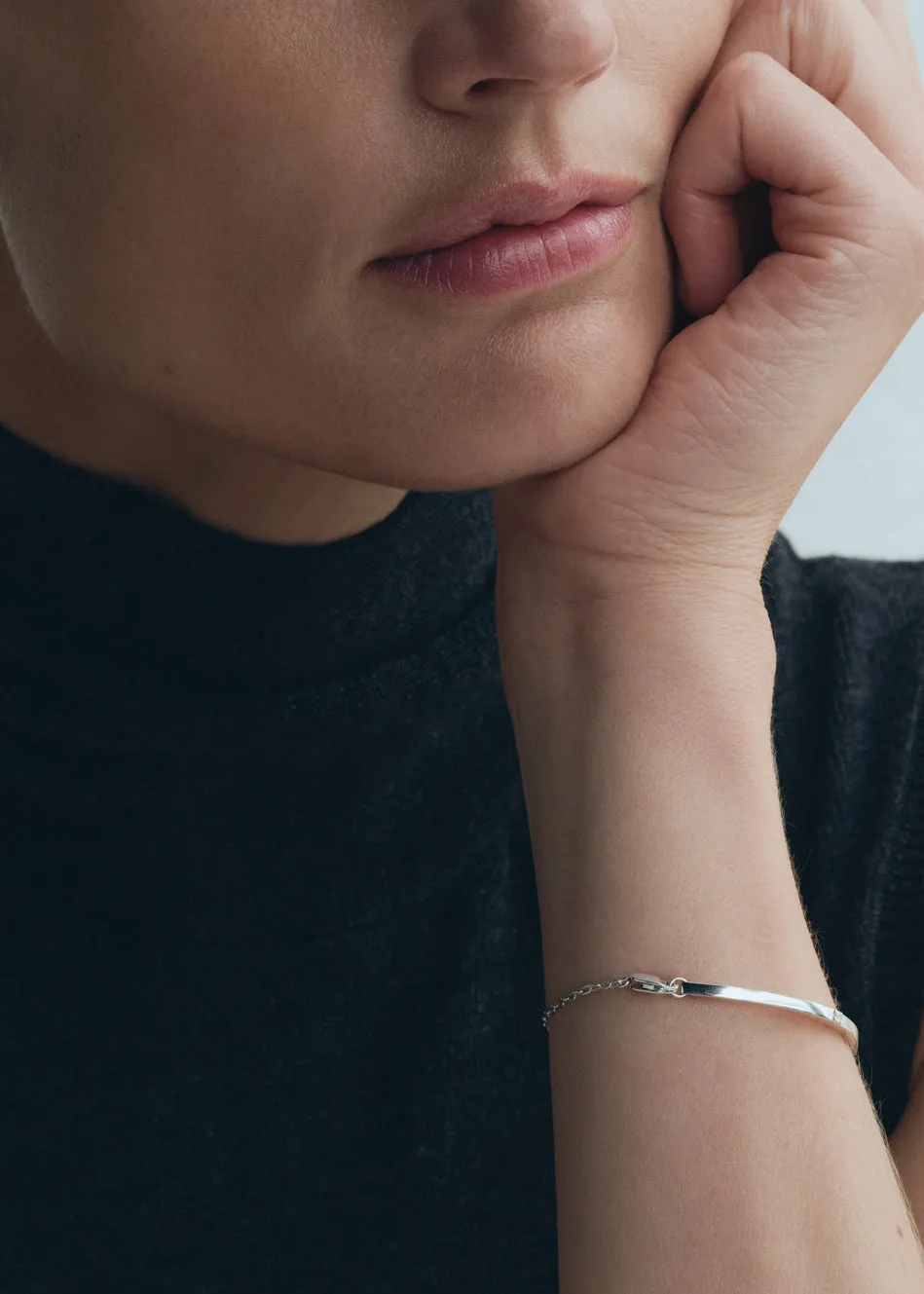 Diamond chain bracelet 18kt white gold sold by Toteme product image thumbnail 3