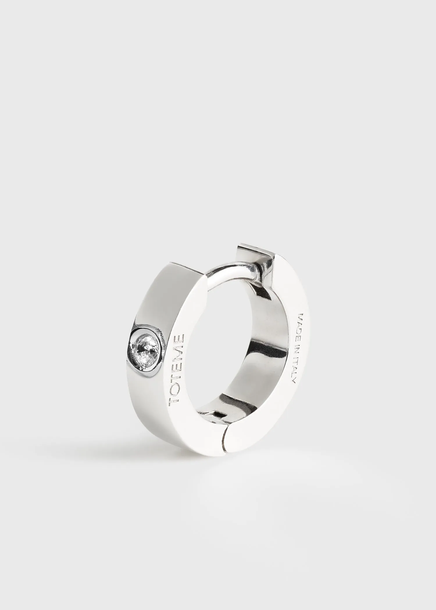 Bezel diamond hoops 18kt white gold sold by Toteme product image thumbnail 5