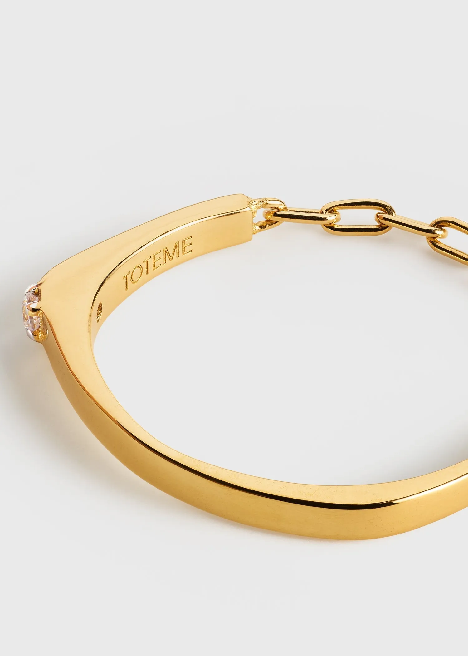 Diamond chain ring 18kt gold sold by Toteme product image thumbnail 4