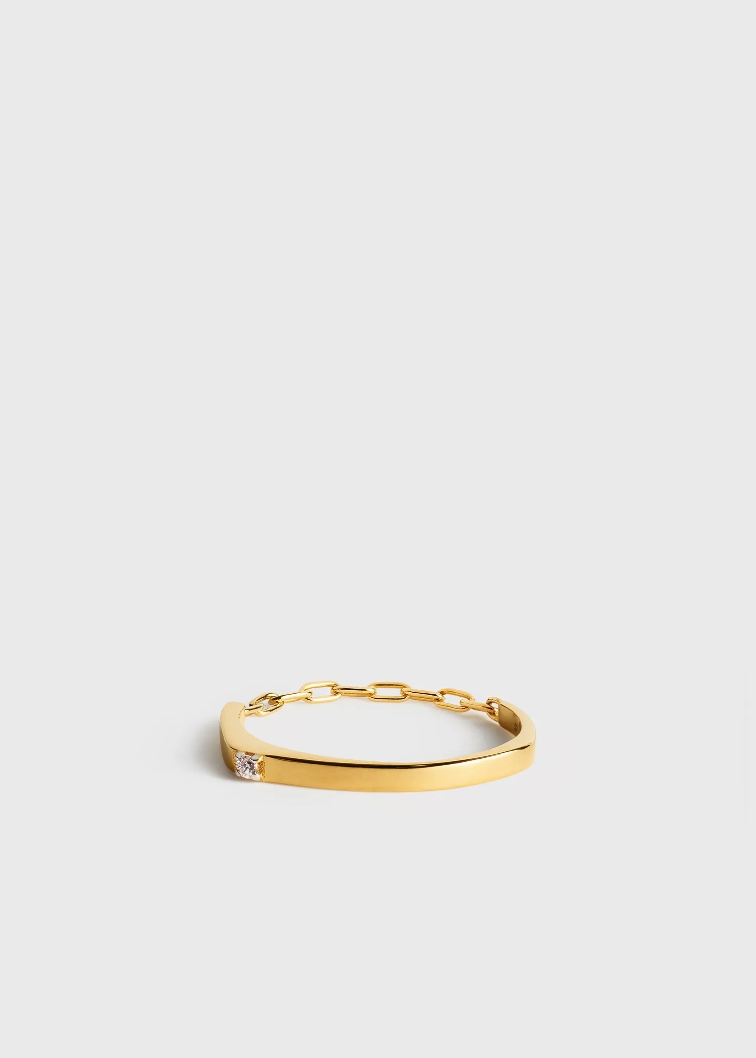 Diamond chain ring 18kt gold sold by Toteme