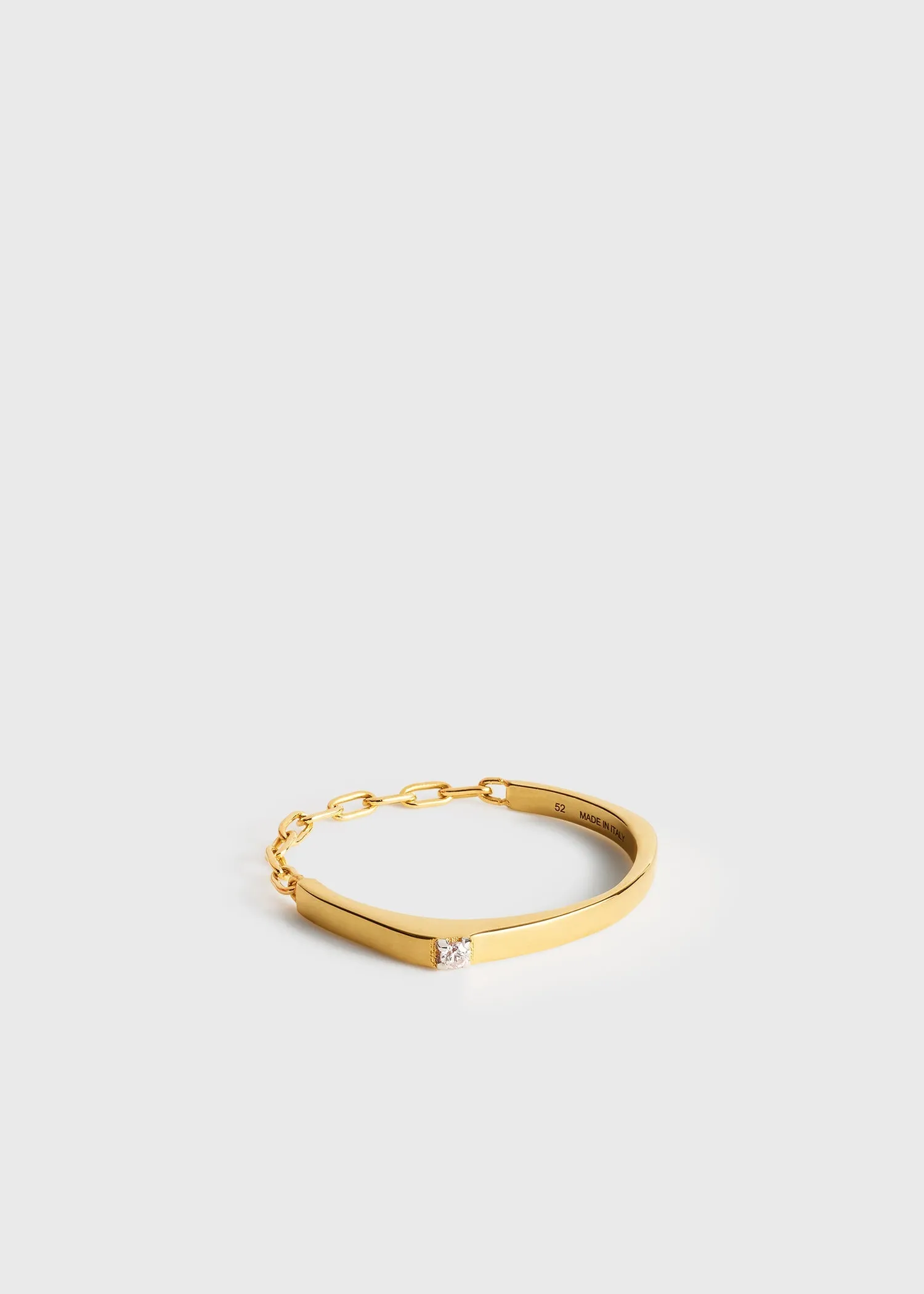 Diamond chain ring 18kt gold sold by Toteme product image thumbnail 5