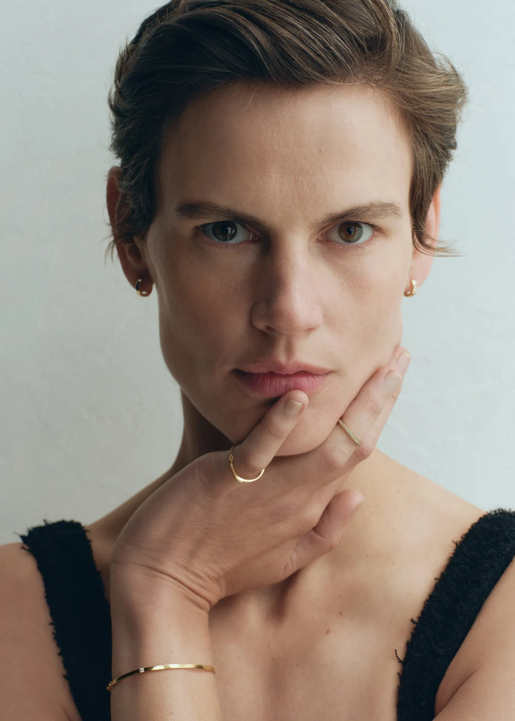 Diamond chain ring 18kt gold sold by Toteme product image thumbnail 2