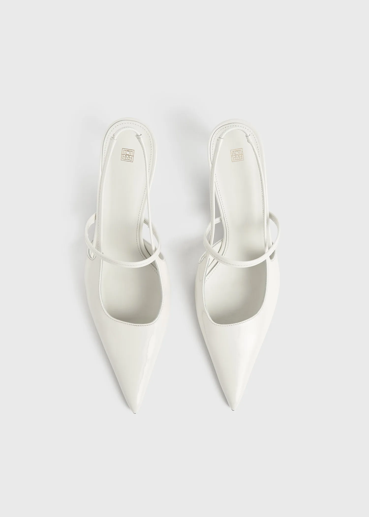 Sharp patent slingbacks off-white sold by Toteme product image thumbnail 4