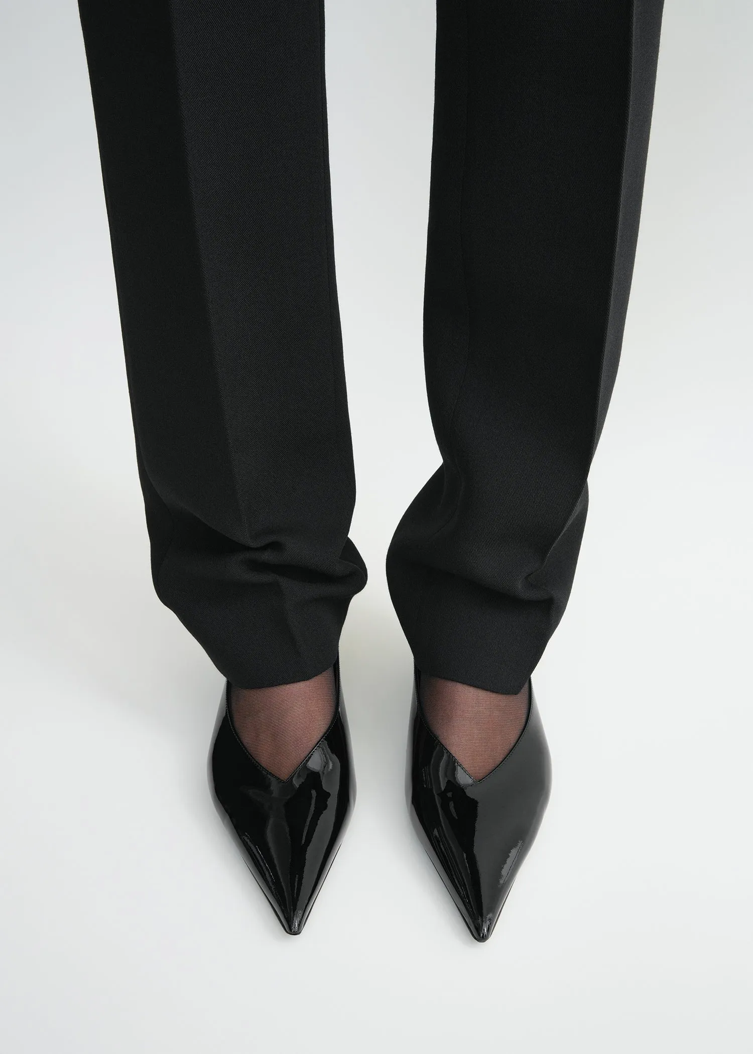 Sharp patent wedge mules black sold by Toteme product image thumbnail 2