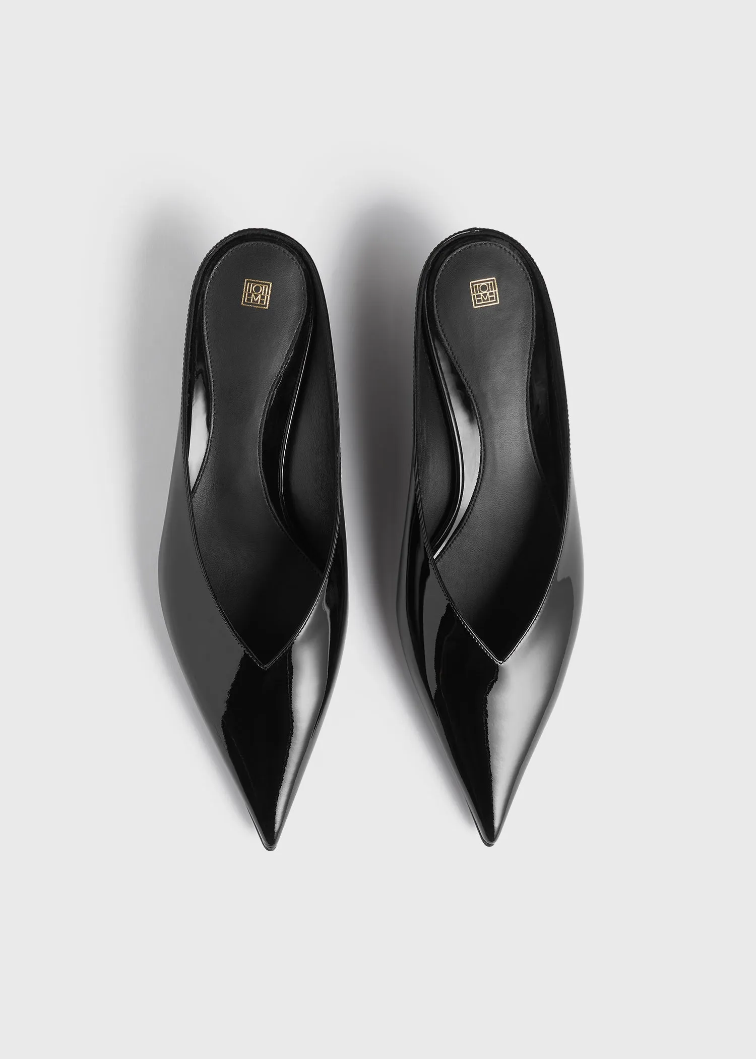 Sharp patent wedge mules black sold by Toteme product image thumbnail 4