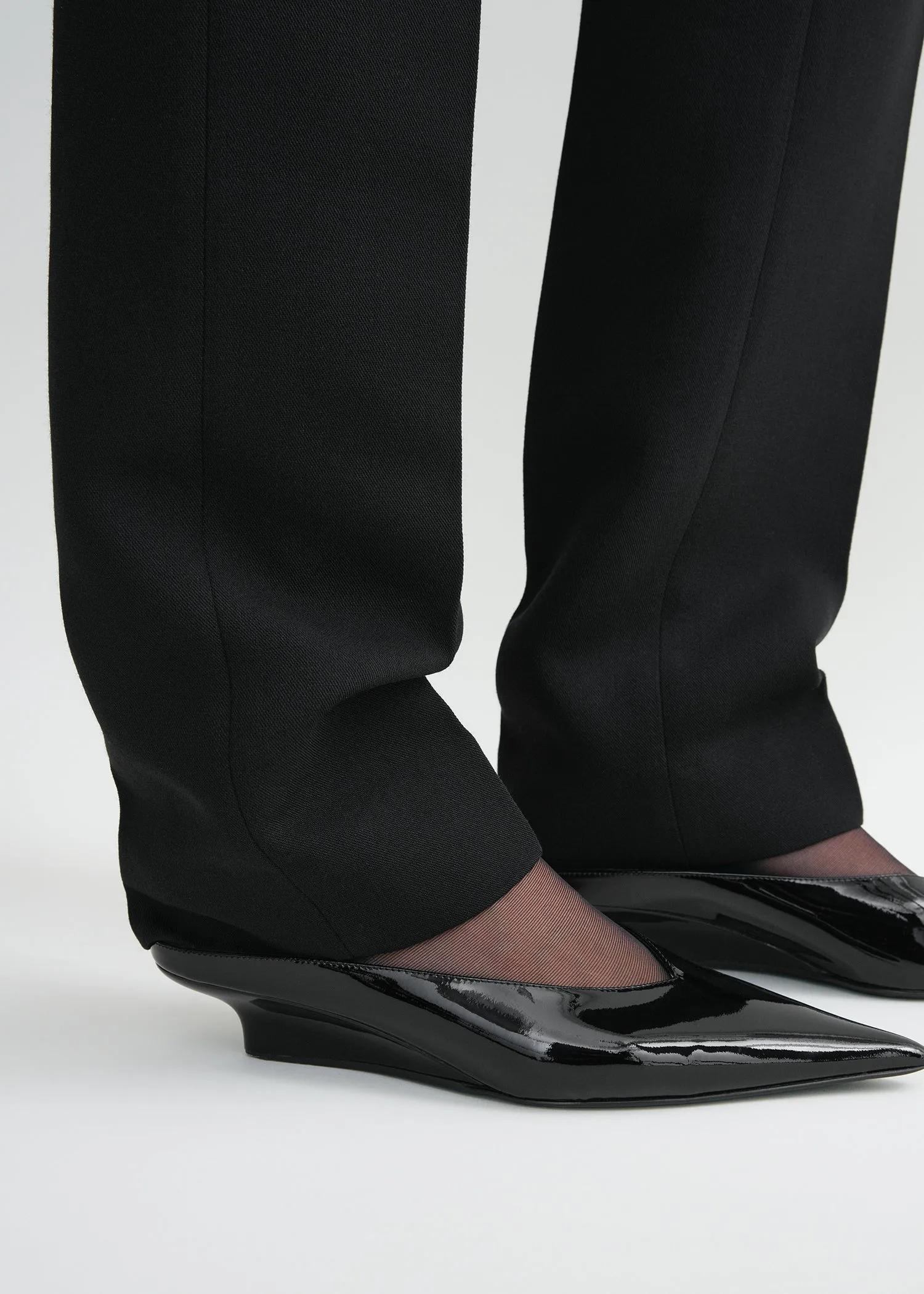 Sharp patent wedge mules black sold by Toteme product image thumbnail 3