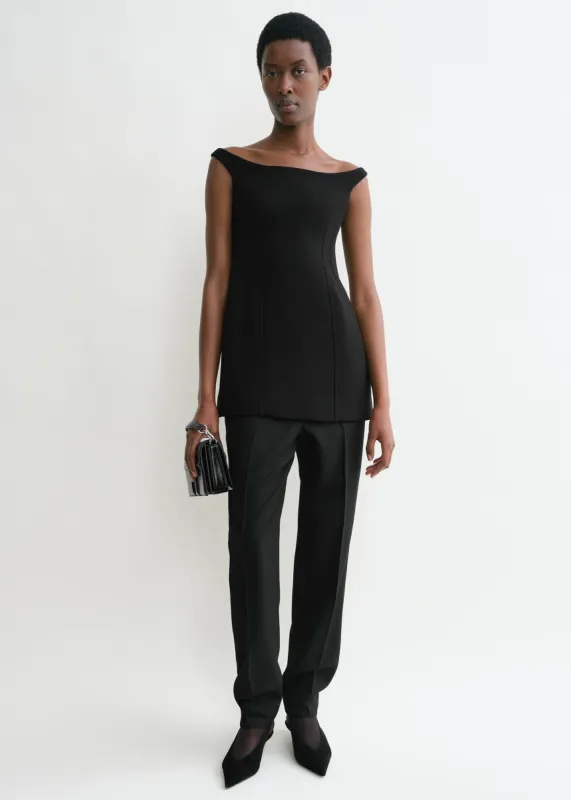 Curved off-shoulder top black sold by Toteme