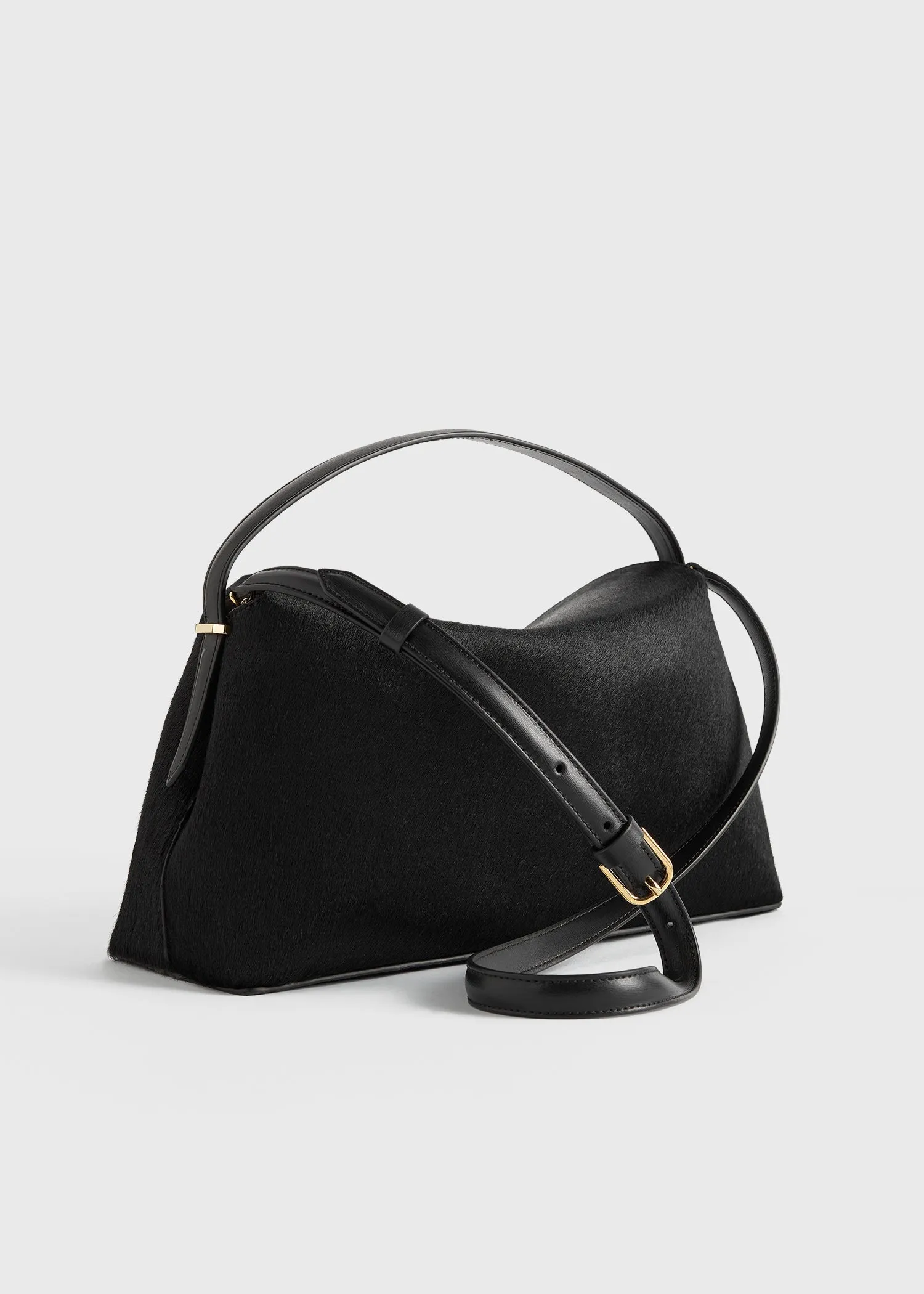 T-lock pony hair top handle black sold by Toteme product image thumbnail 4