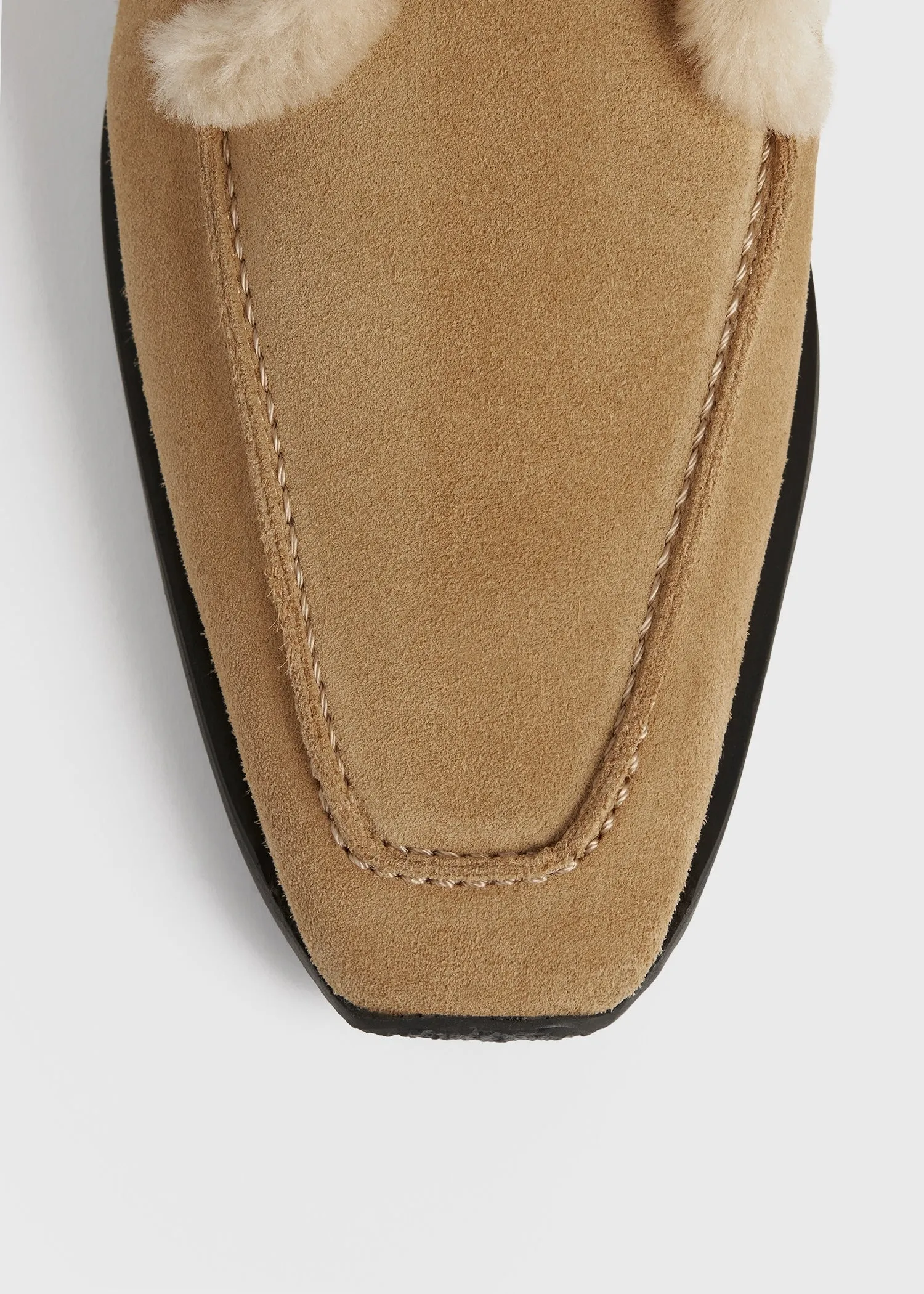 Shearling-edge winter boots caramel/ecru sold by Toteme product image thumbnail 5