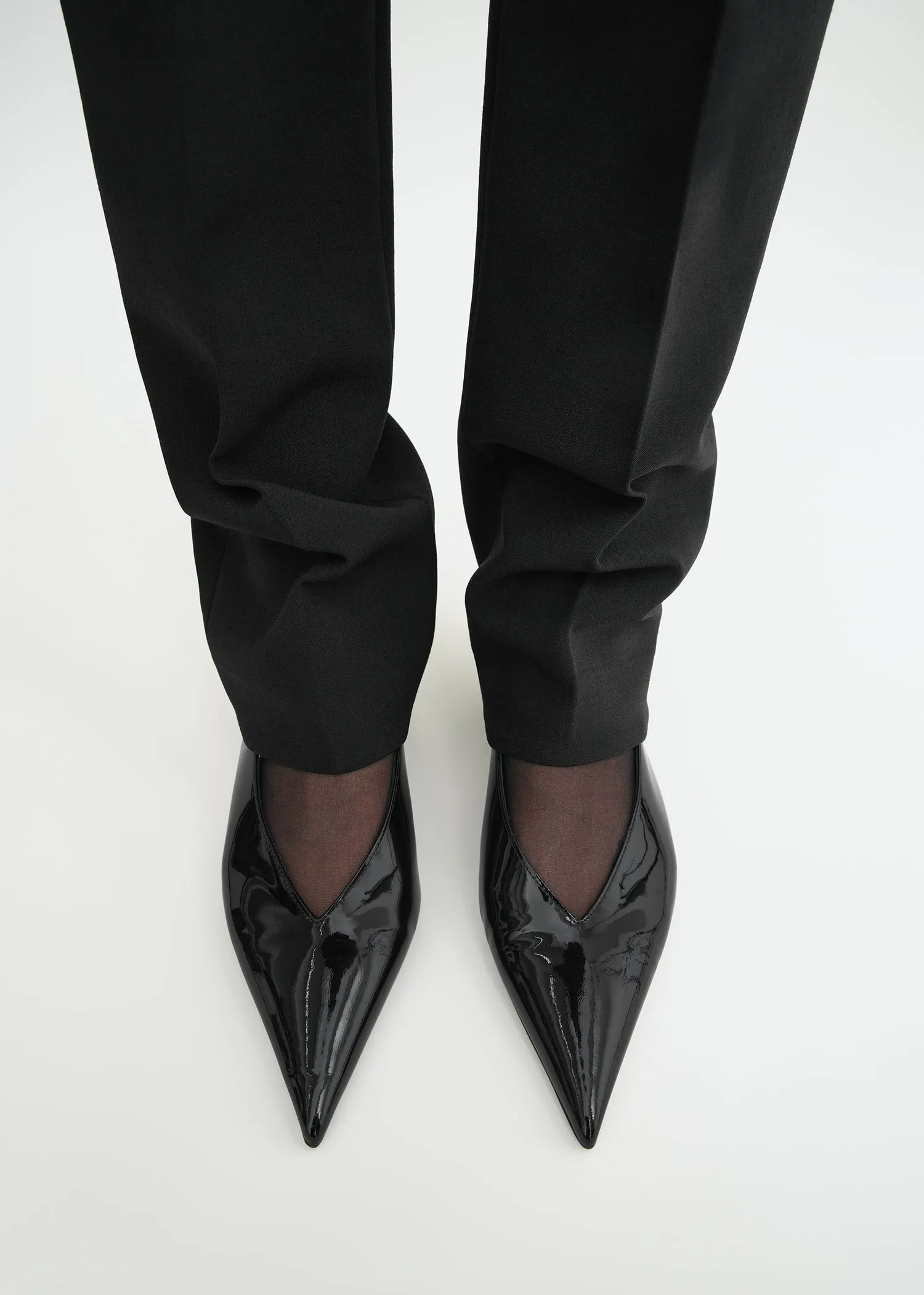 Wedge-heel patent slingbacks black sold by Toteme product image thumbnail 2