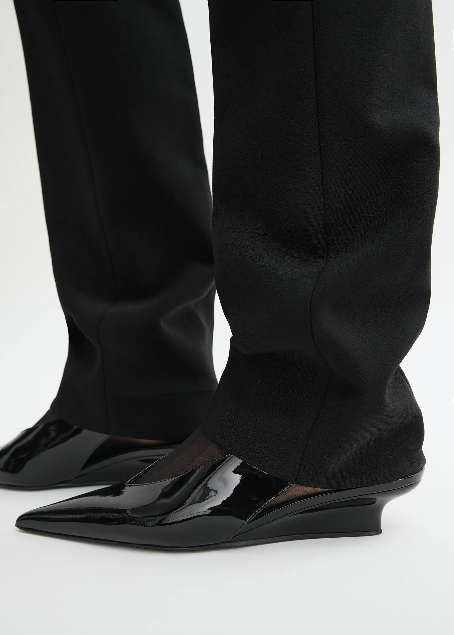 Wedge-heel patent slingbacks black sold by Toteme product image thumbnail 3