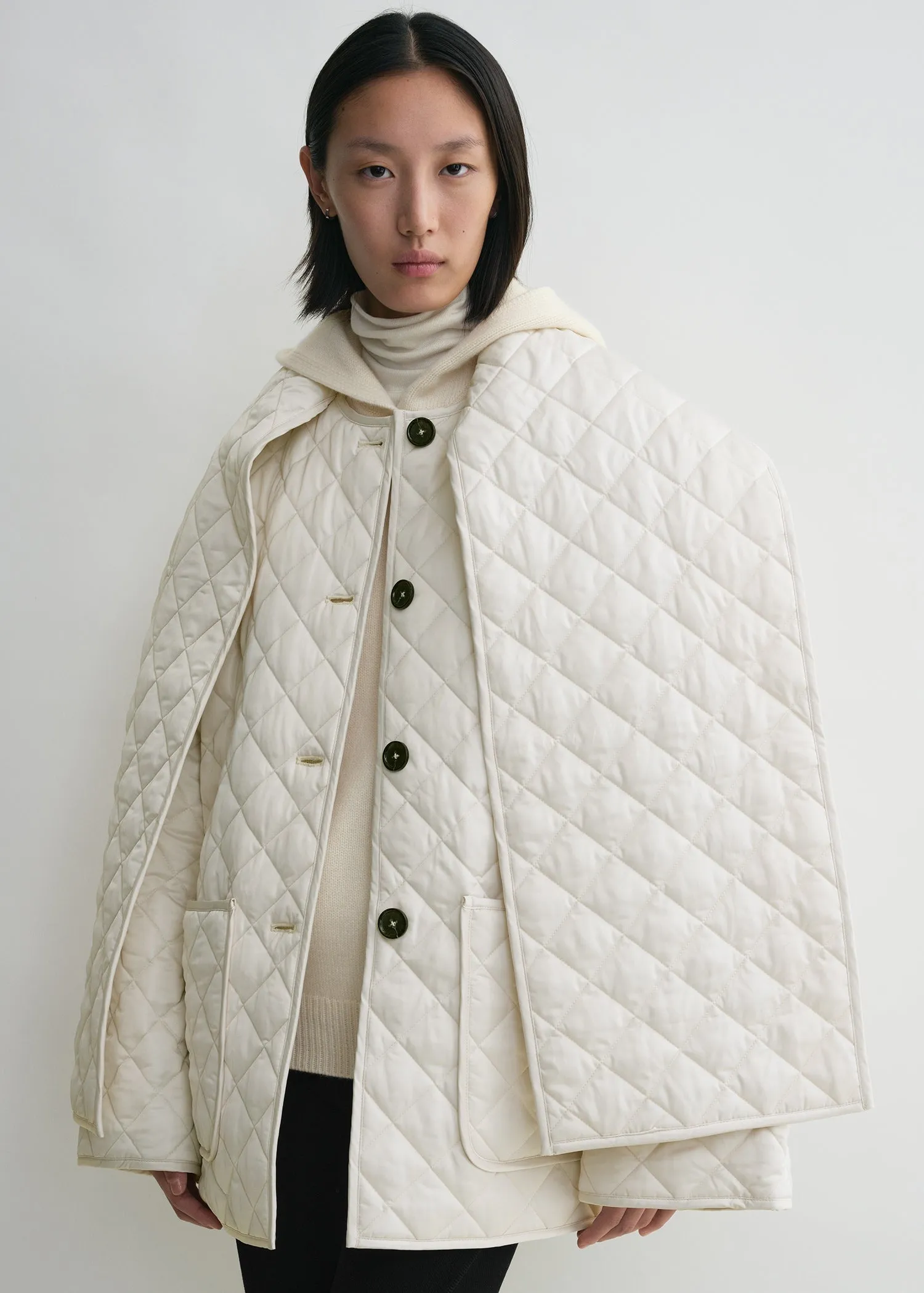 Quilted scarf jacket winter white sold by Toteme product image thumbnail 4