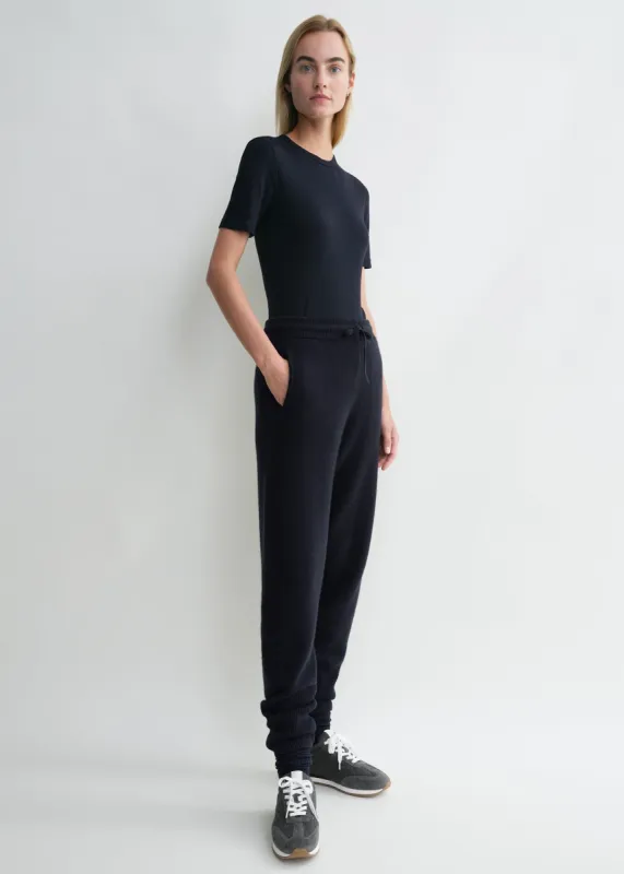 Drawstring cashmere sweatpants navy made by Toteme
