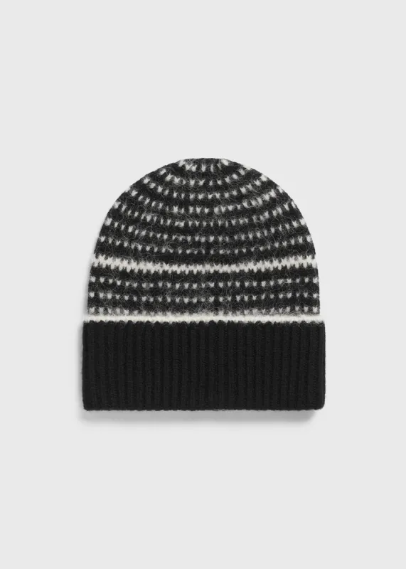 Contrast-edge beanie black sold by Toteme