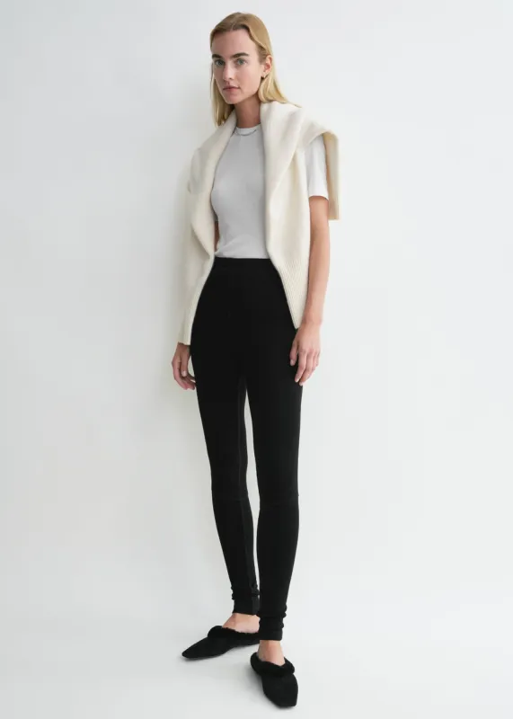 Monogram knit leggings black sold by Toteme