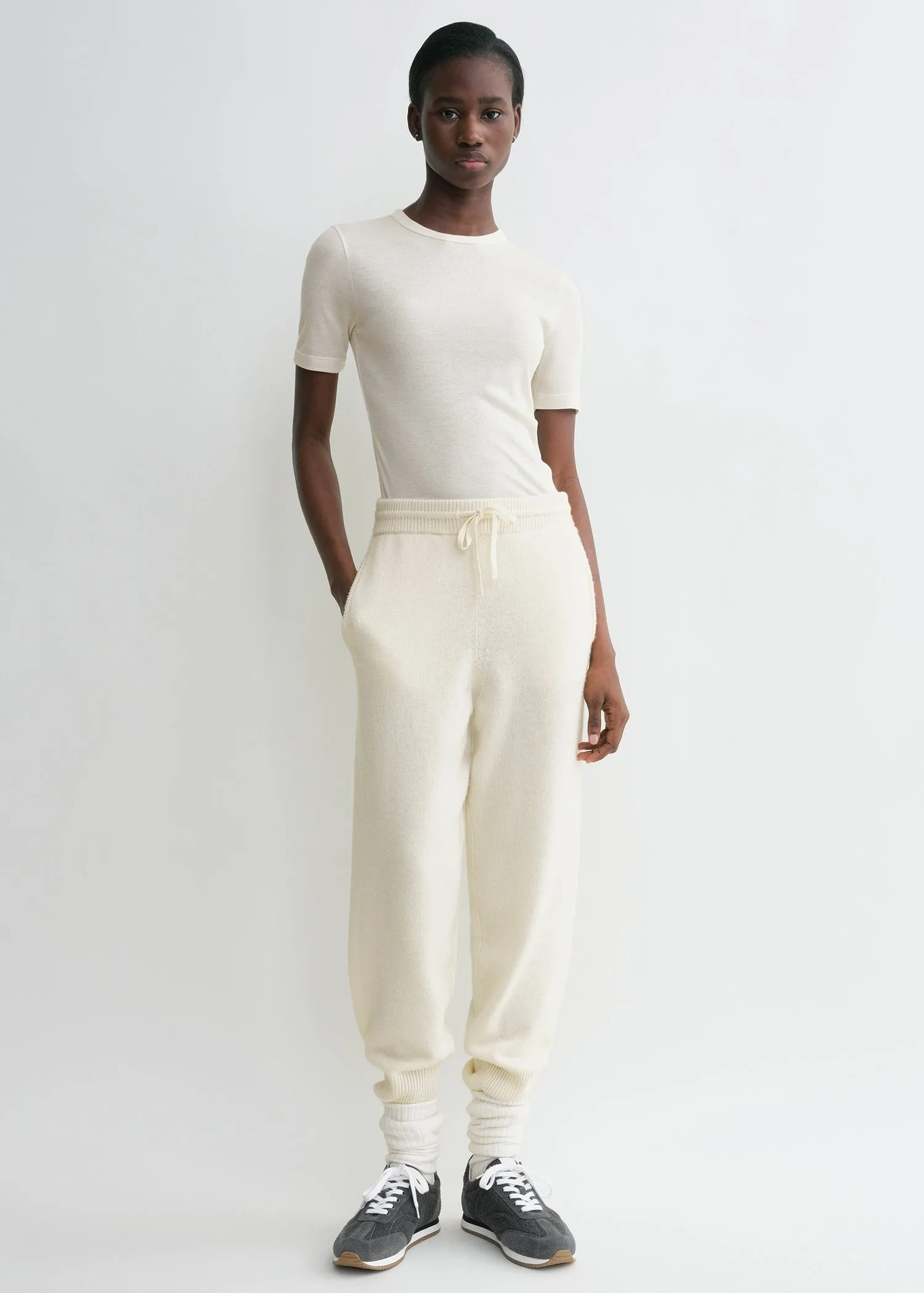 Classic rib tee winter white sold by Toteme