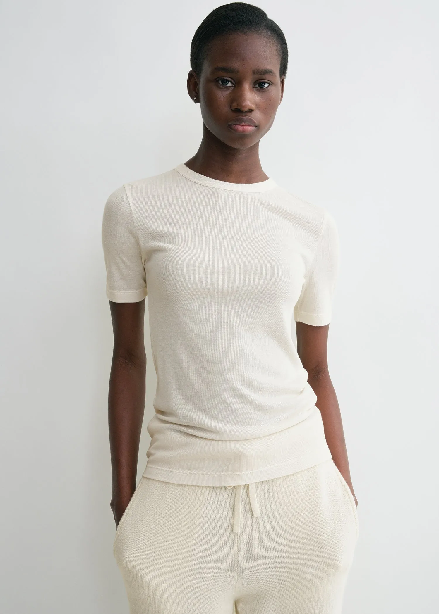 Classic rib tee winter white sold by Toteme product image thumbnail 2